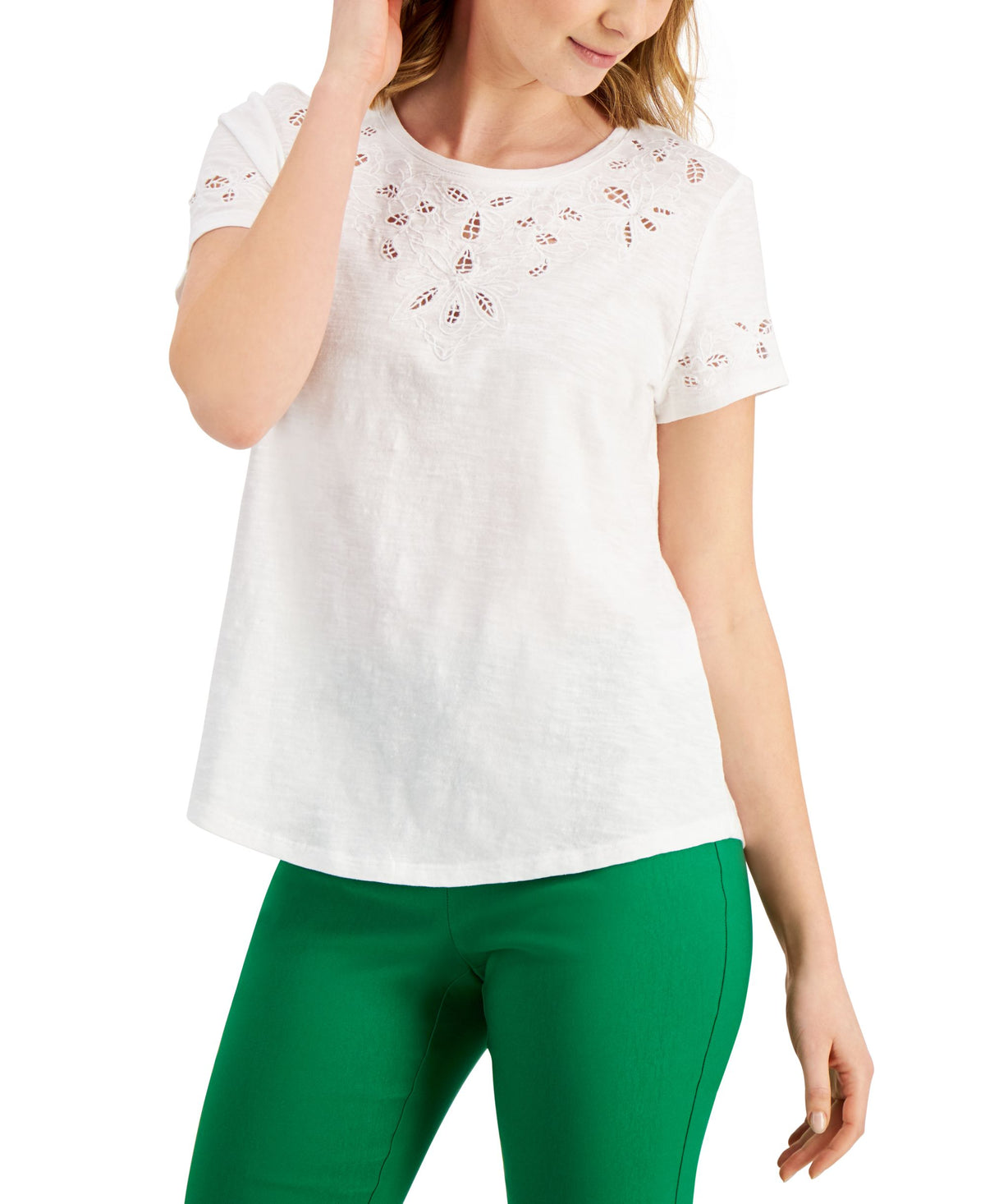 Charter Club Eyelet Embroidered Top