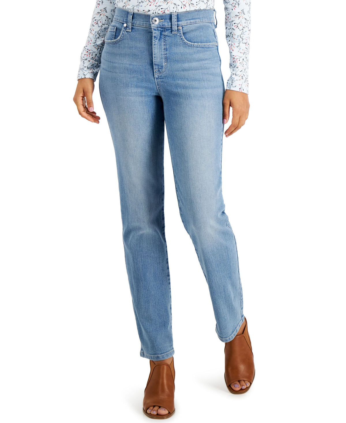 Petite High-Rise Curvy Straight Jeans