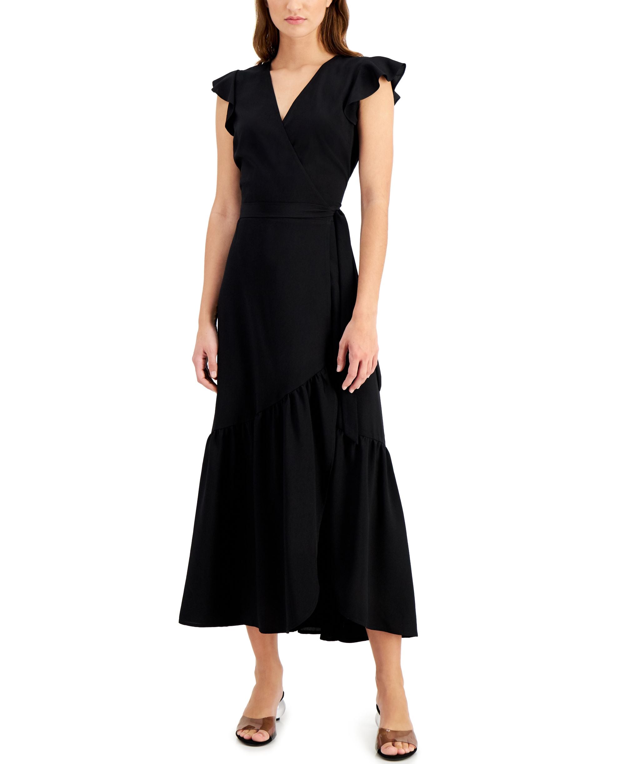 Bar III Petite Wrap Maxi Dress