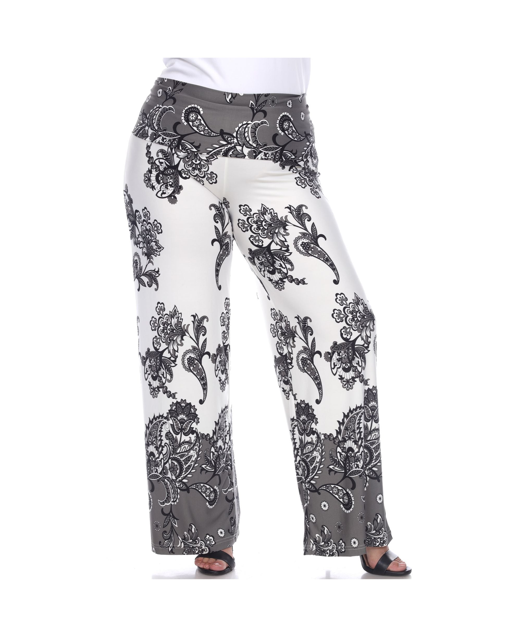 Plus Size Floral Paisley Printed Palazzo Pants