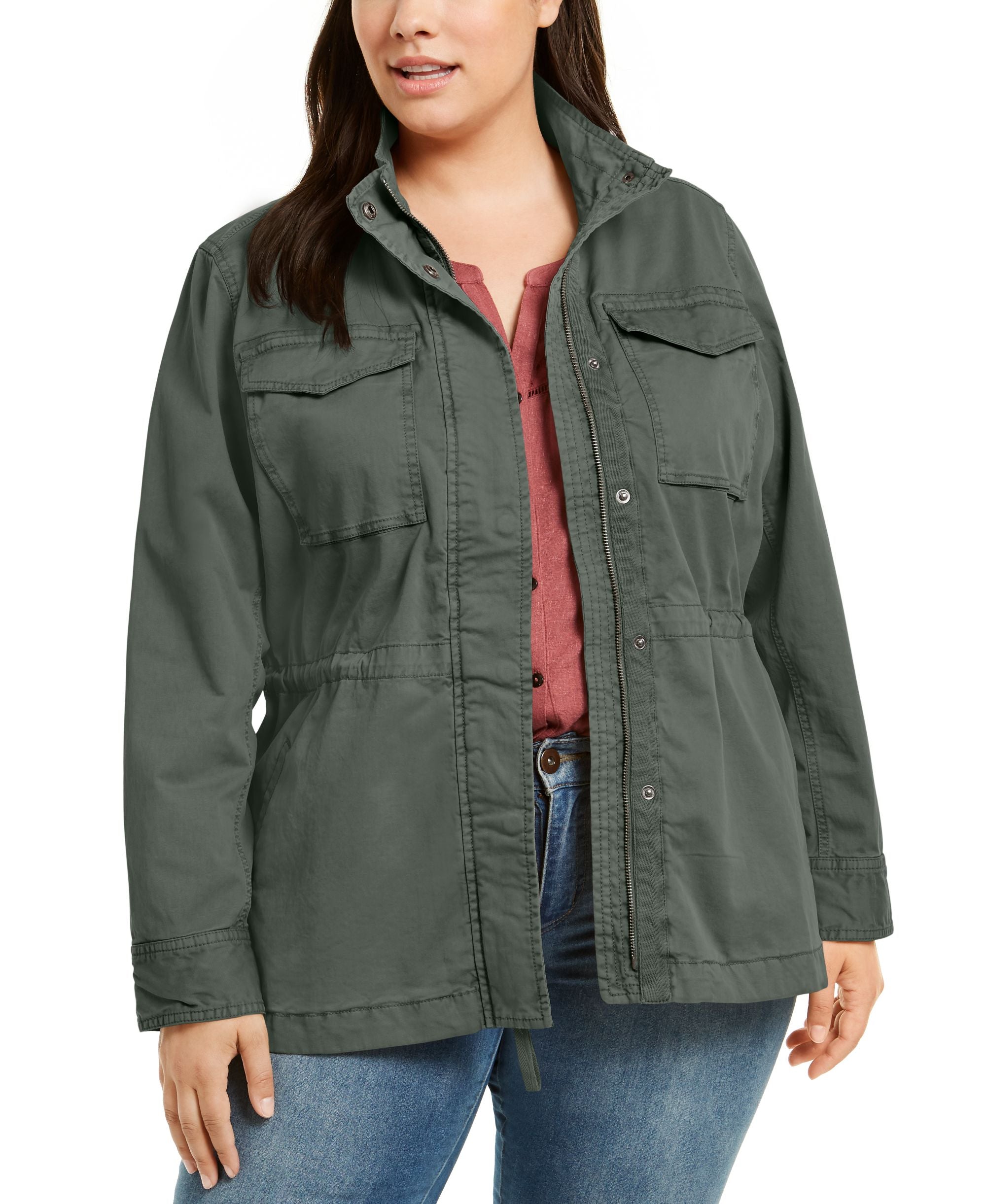 Style & Co Plus Size Cotton Utility Jacket