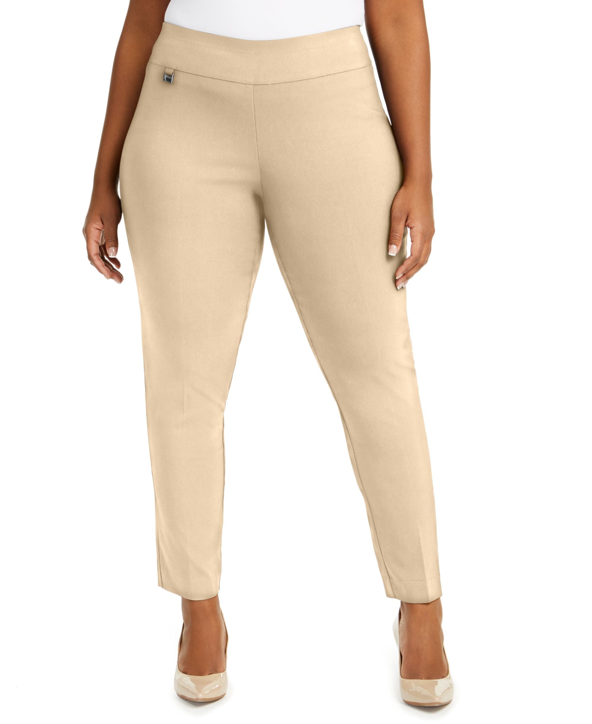 Plus Size Tummy-Control Pull-On Skinny Pants