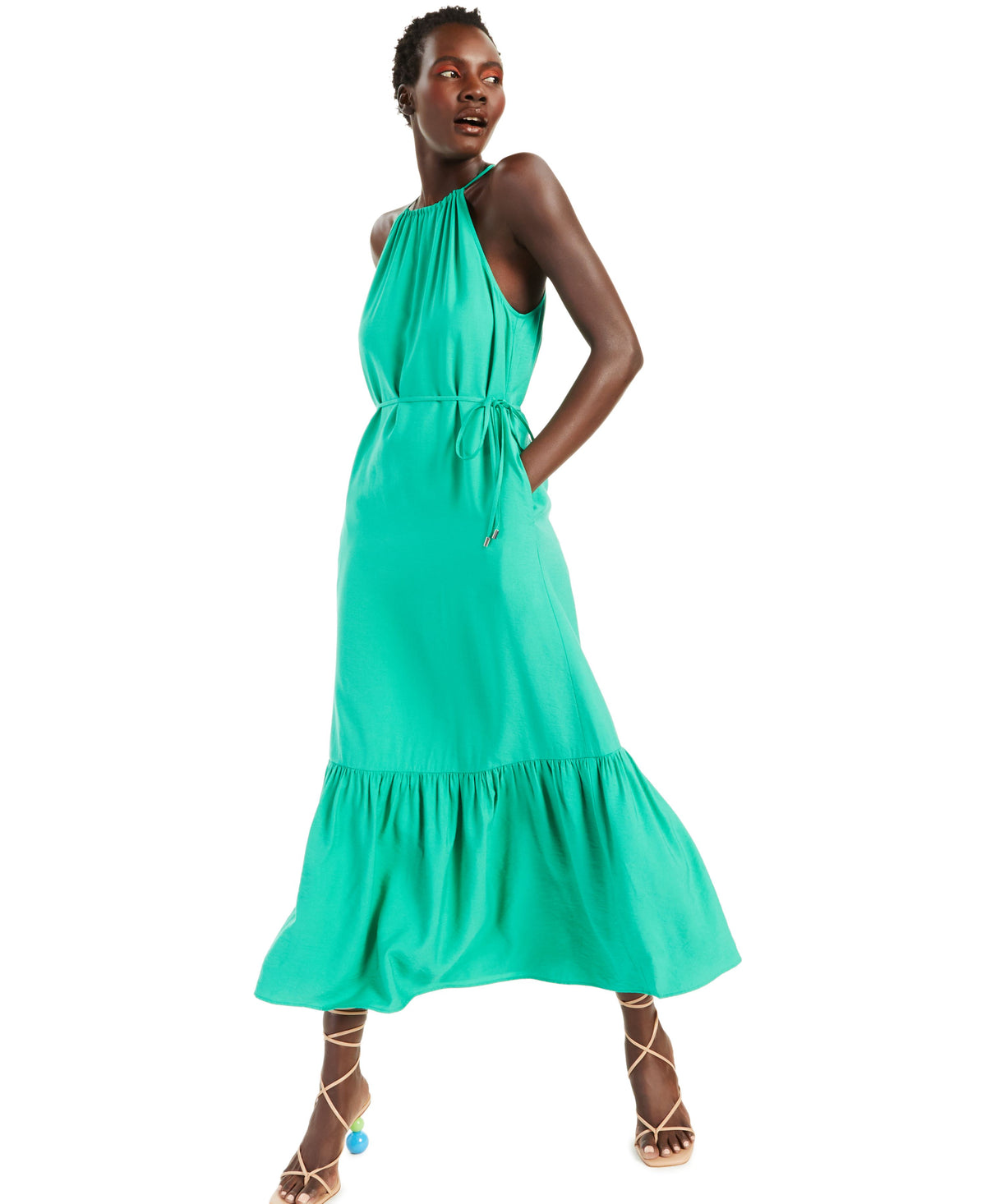 Women's Tiered Tie-Waist Dress