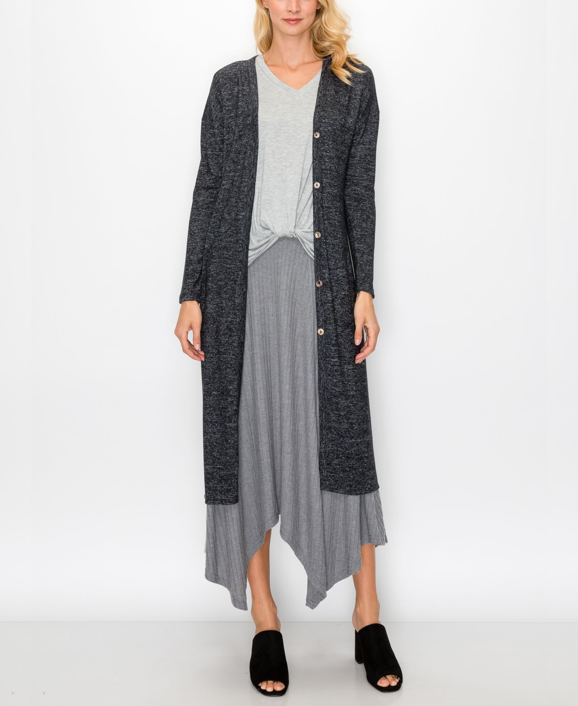 Women's Cozy Back Slit Pocket Duster