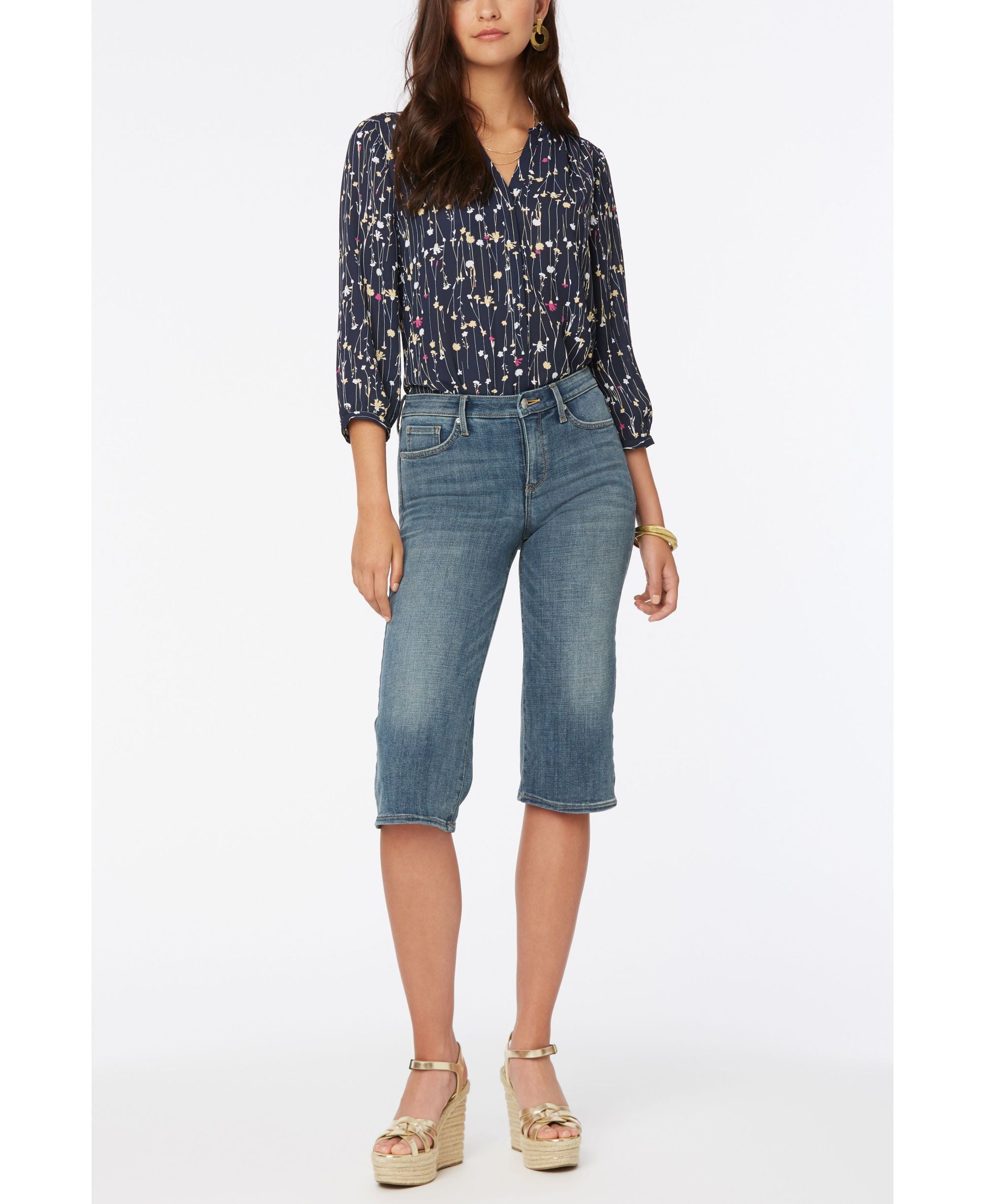 Nydj Petite Wide Leg Pedal Pusher Jeans