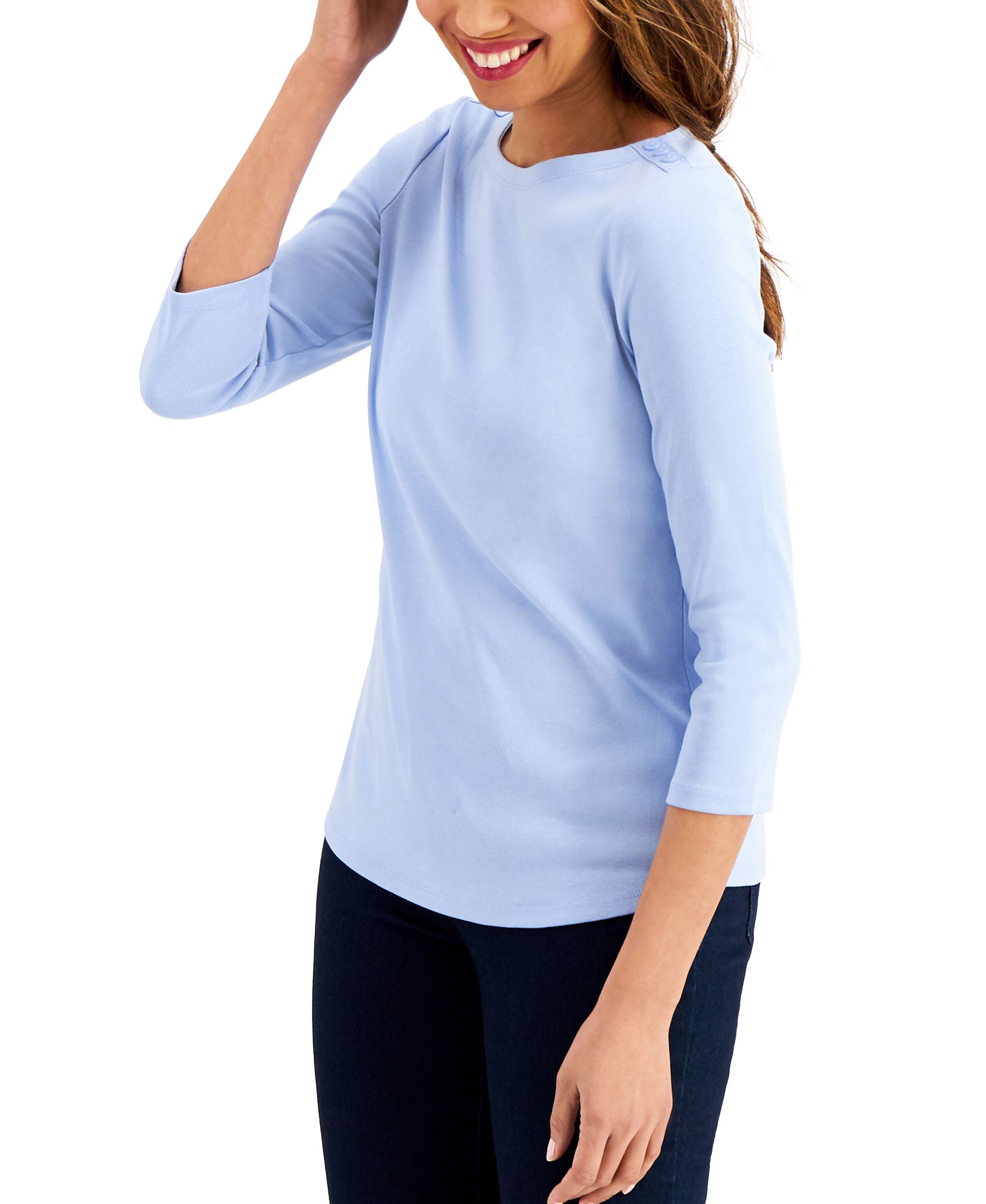 Women's Pima Cotton Boat-Neck Top