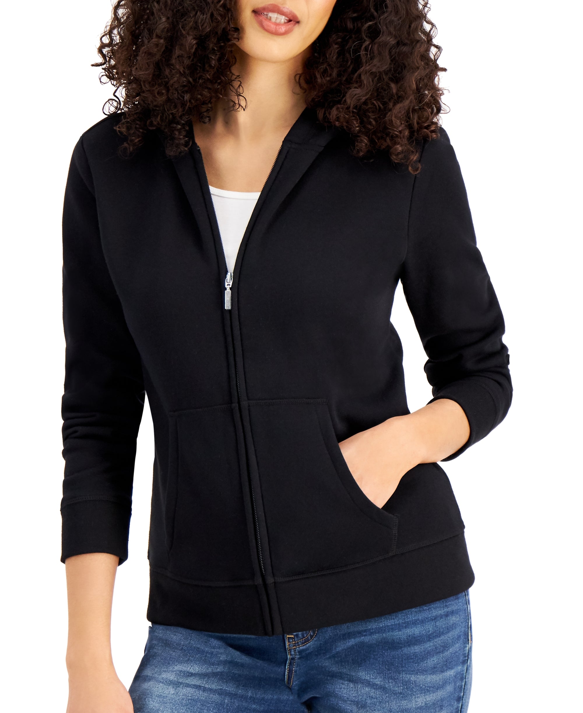 Zip-Front Hooded Sweatshirt