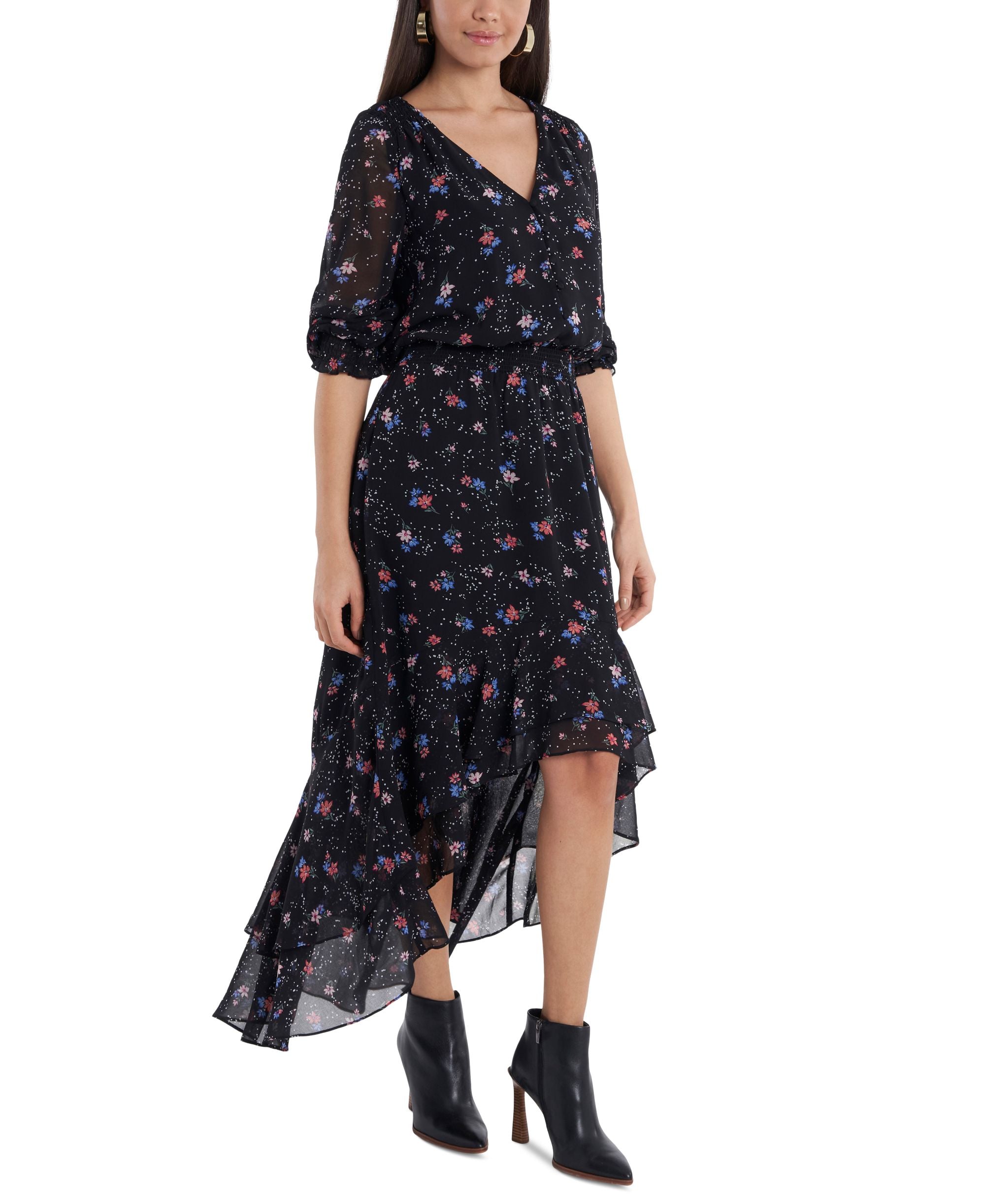 1.STATE Long Sleeve High/Low Dress