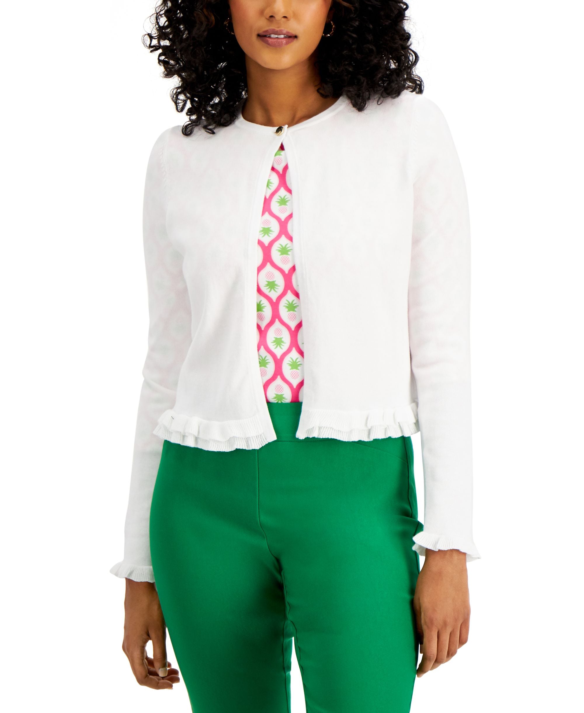 Charter Club Ruffle Hem Cardigan