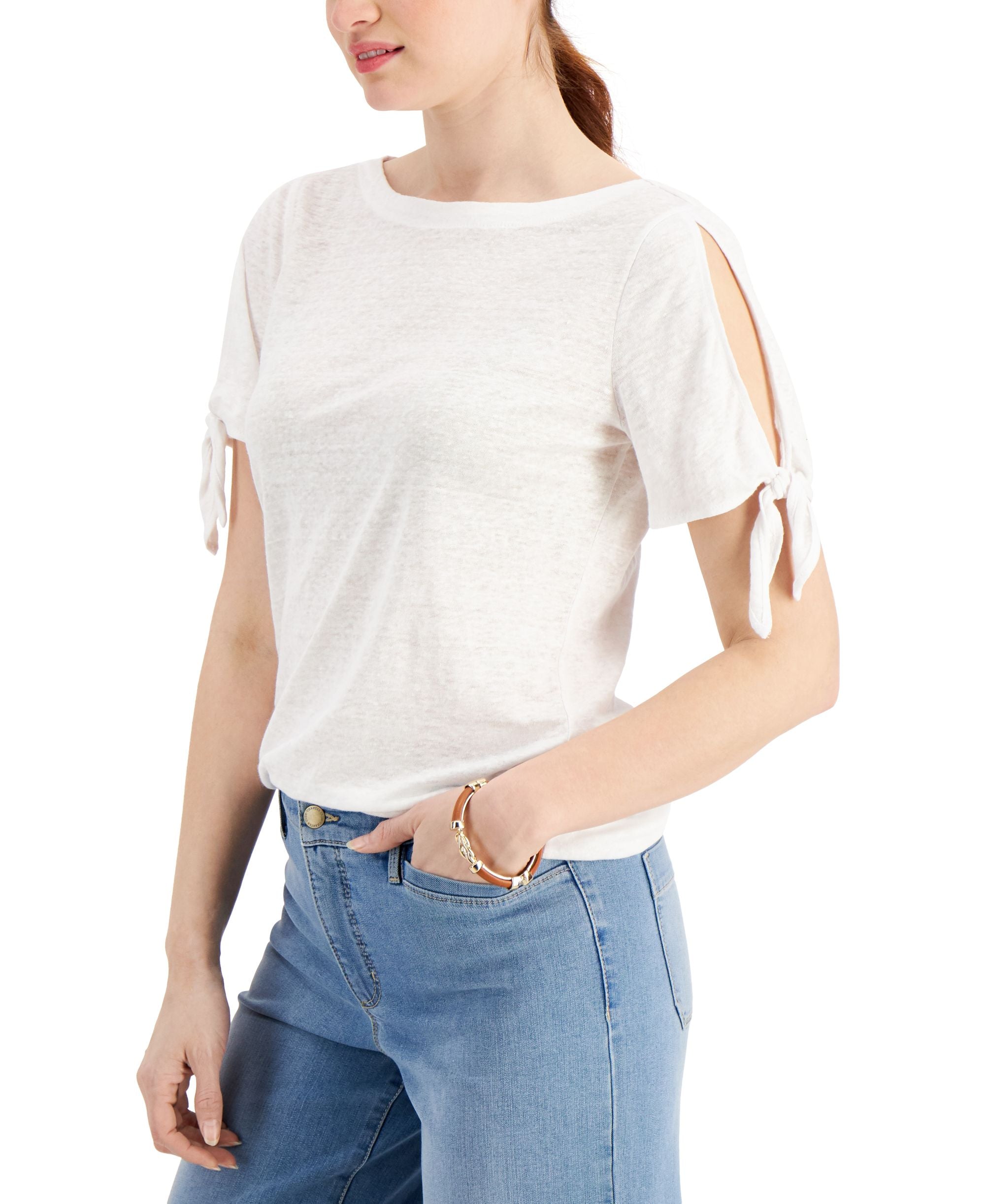 Charter Club Tie Sleeve T-Shirt