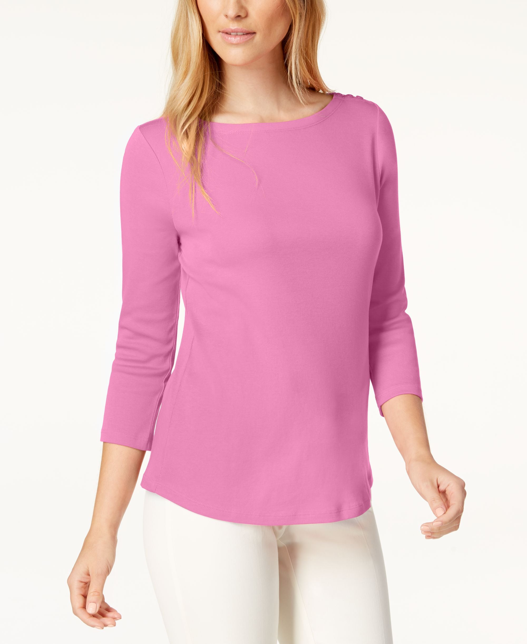 Women's Pima Cotton Boat-Neck Top