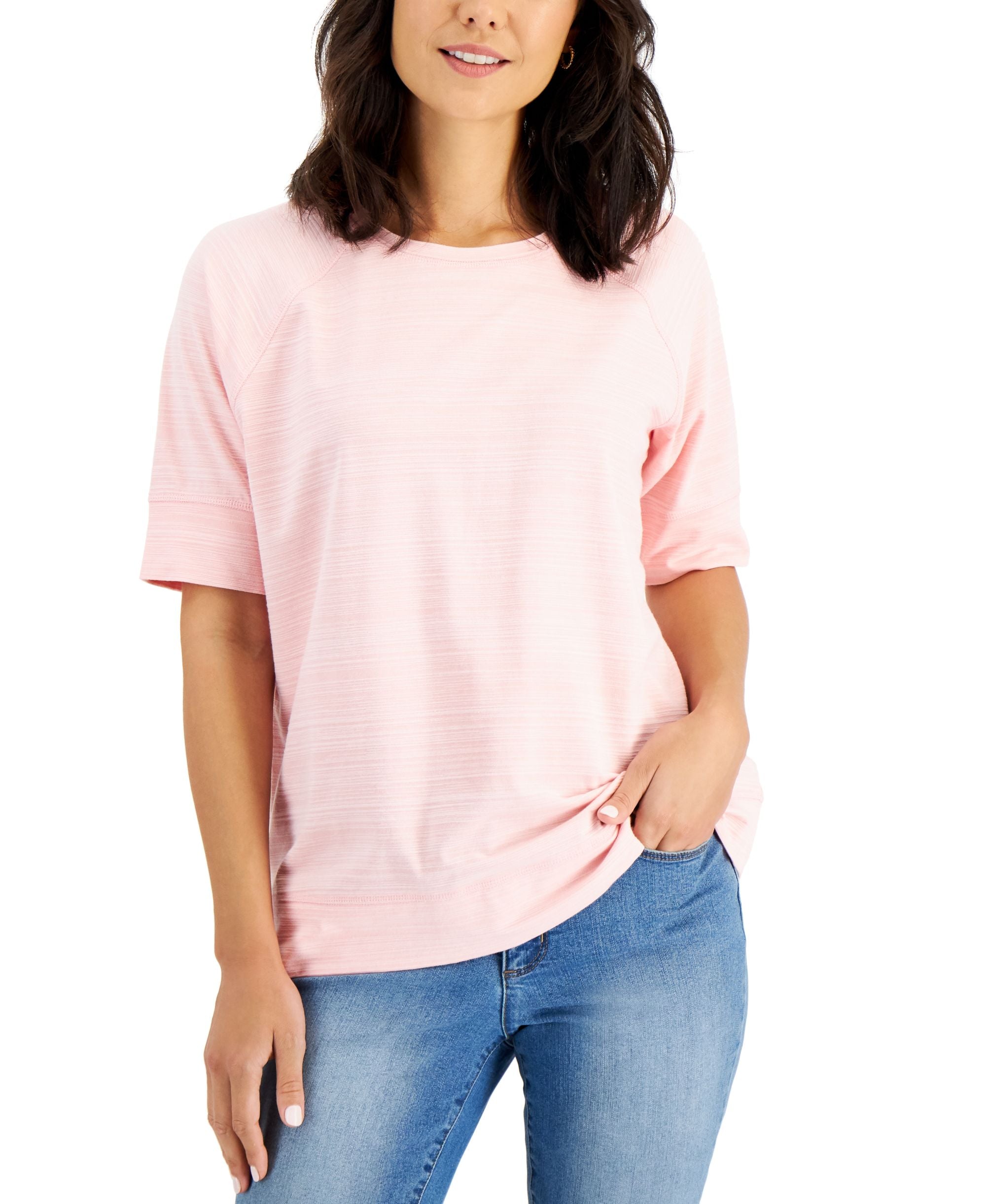 Karen Scott Textured Raglan Sleeve Top