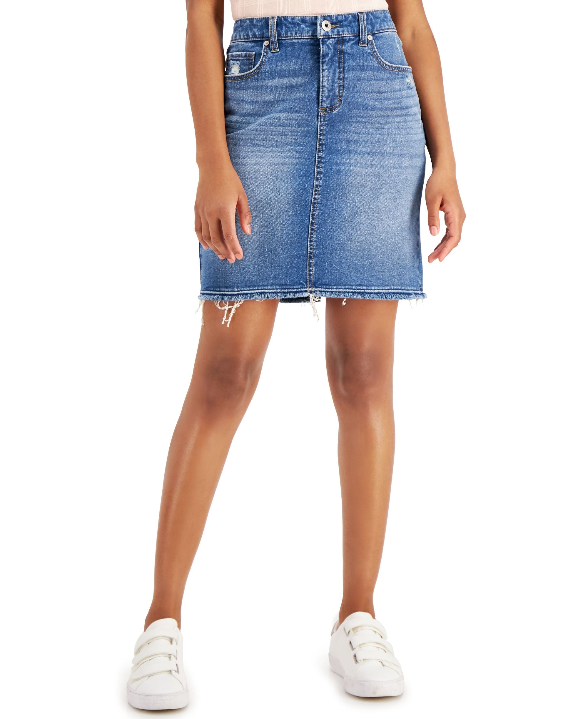 Style & Co Bleach Dye Denim Skirt