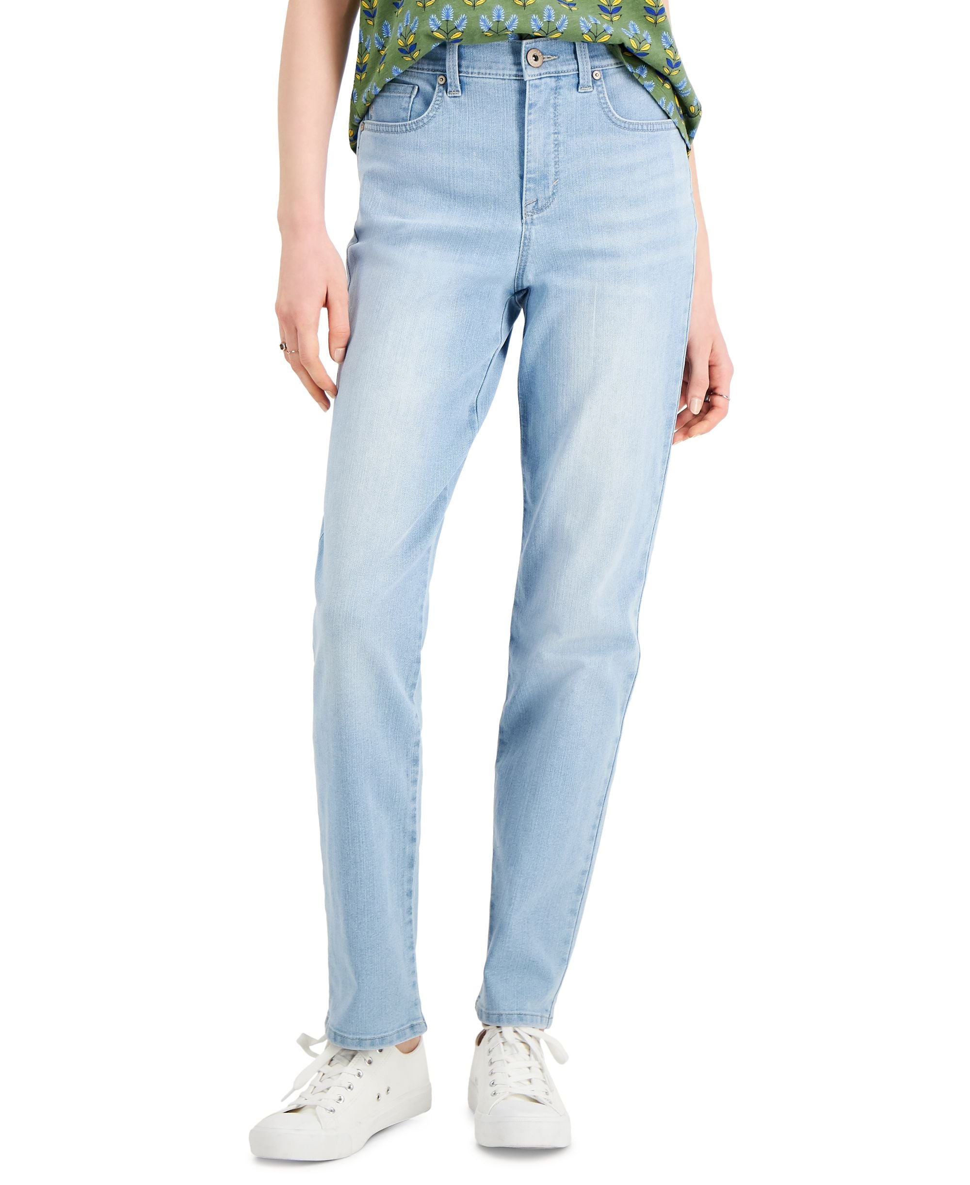 Petite Straight Leg High Rise Jeans