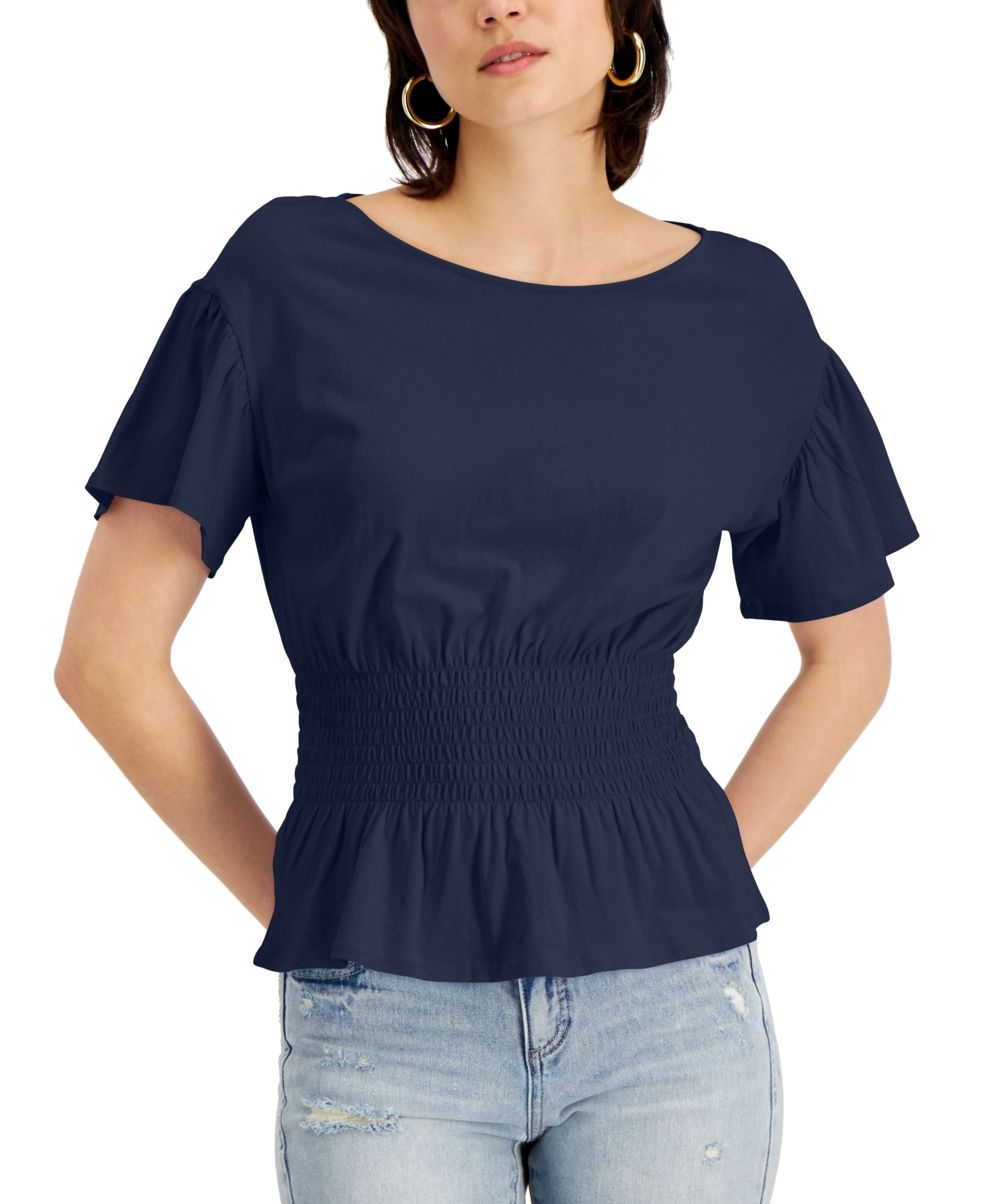 Inc Smocked-Waist T-Shirt