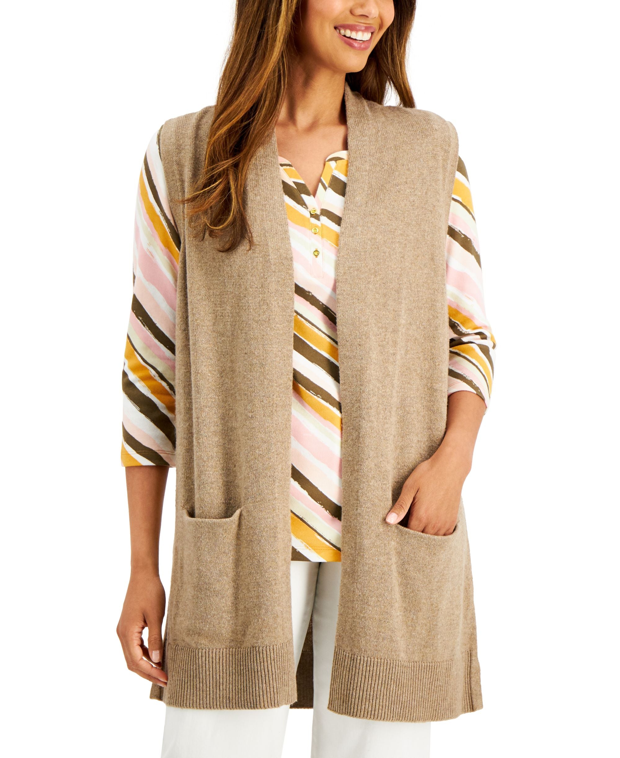 Karen Scott Petite Duster Vest