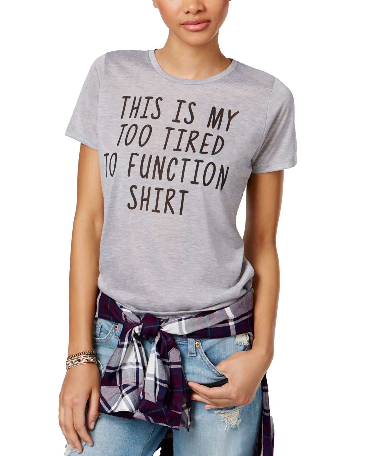 Mighty Fine Juniors Too Tired Graphic T-Shirt