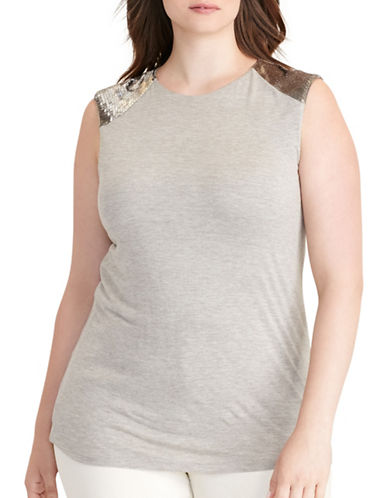 Lauren Ralph Lauren Plus Beaded Cap-Sleeve Top