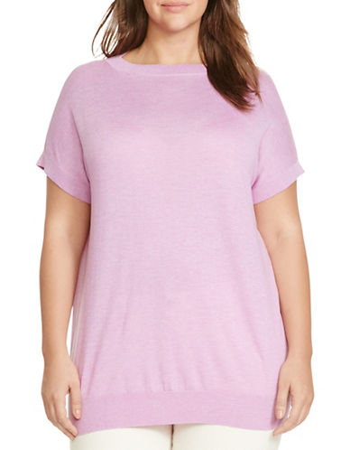 Lauren Ralph Lauren Plus Silk-Blend Cap-Sleeve Sweater