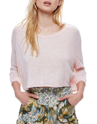 Free People Womens Knit Faded Crop Top