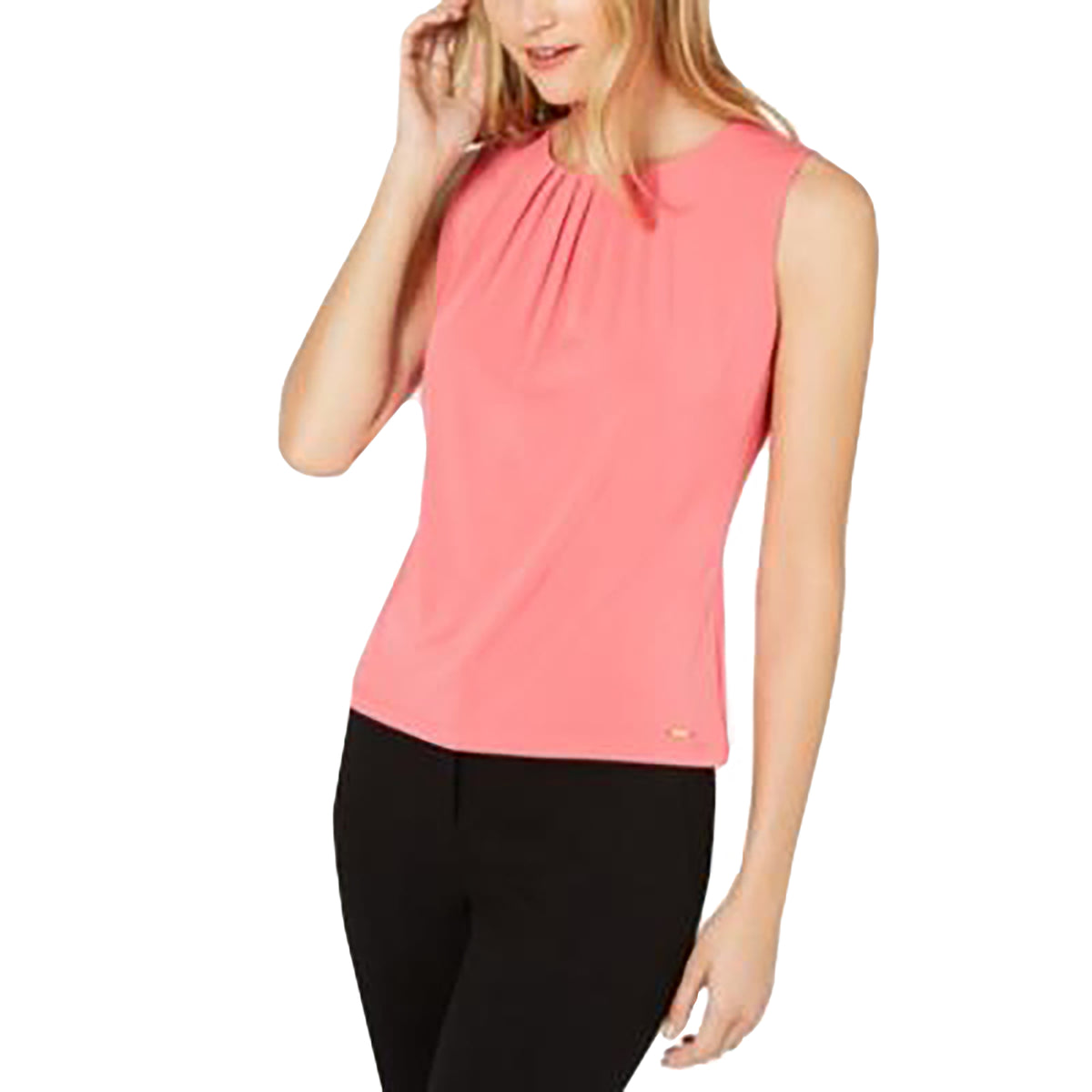 CALVIN KLEIN Women's Sleeveless Tank Party Top Coral M