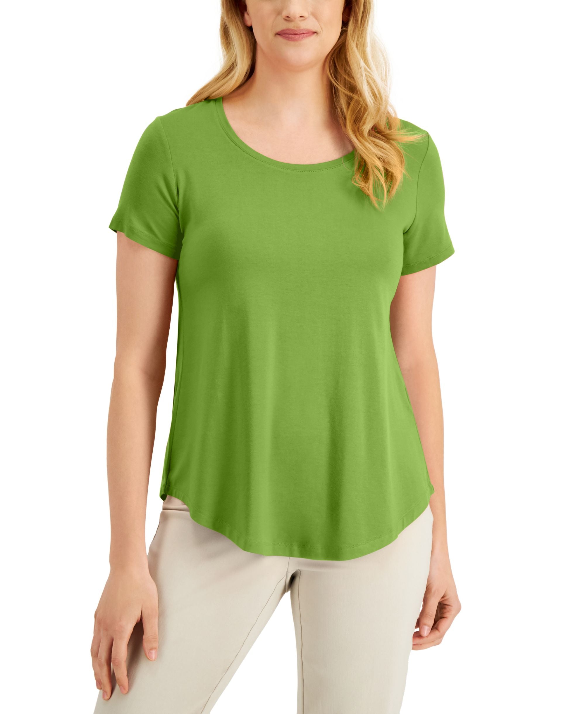 JM Collection Scoop Neck Top