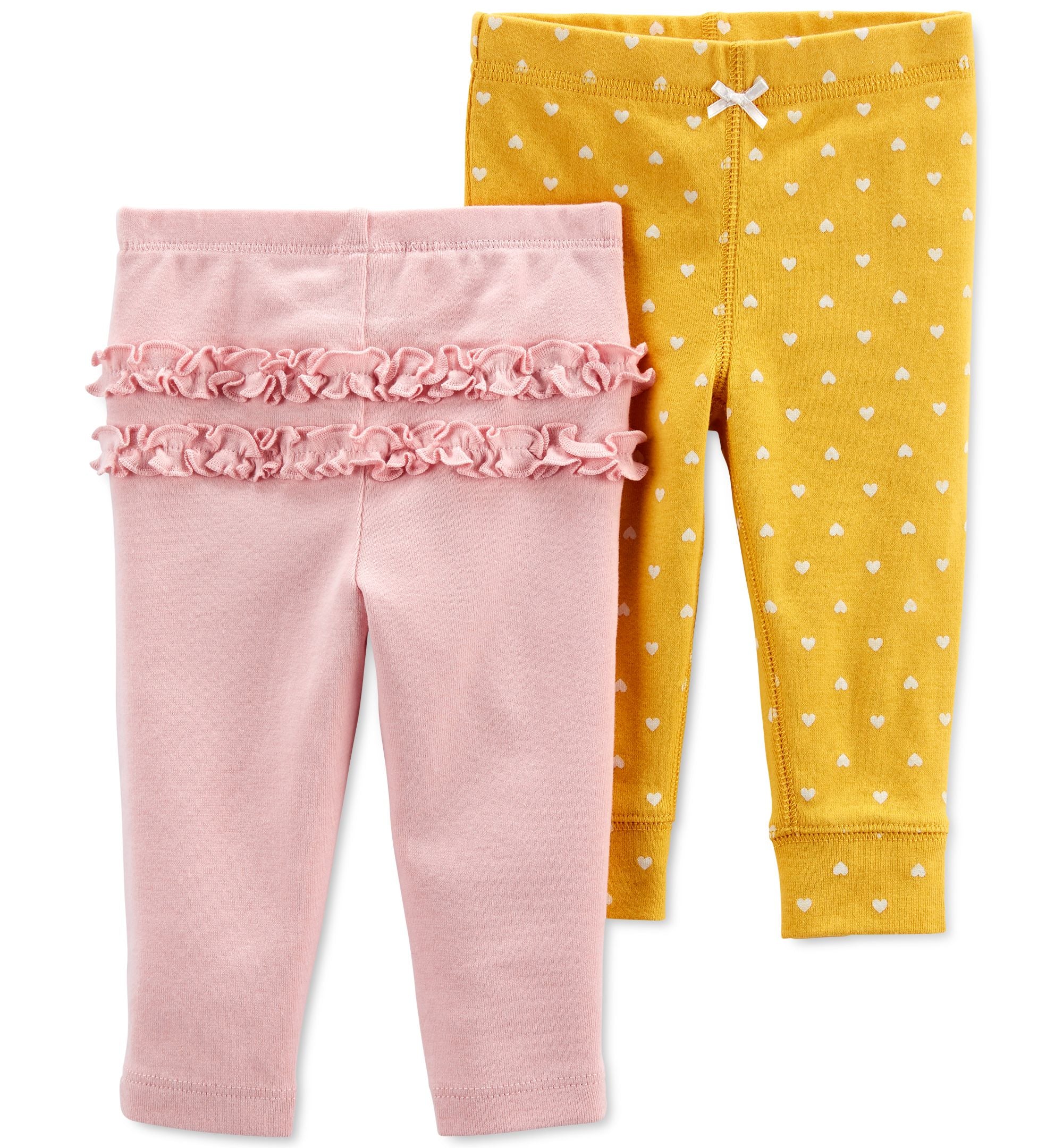 Carters Baby Girls 2 Pack Pull On Cotton Pants
