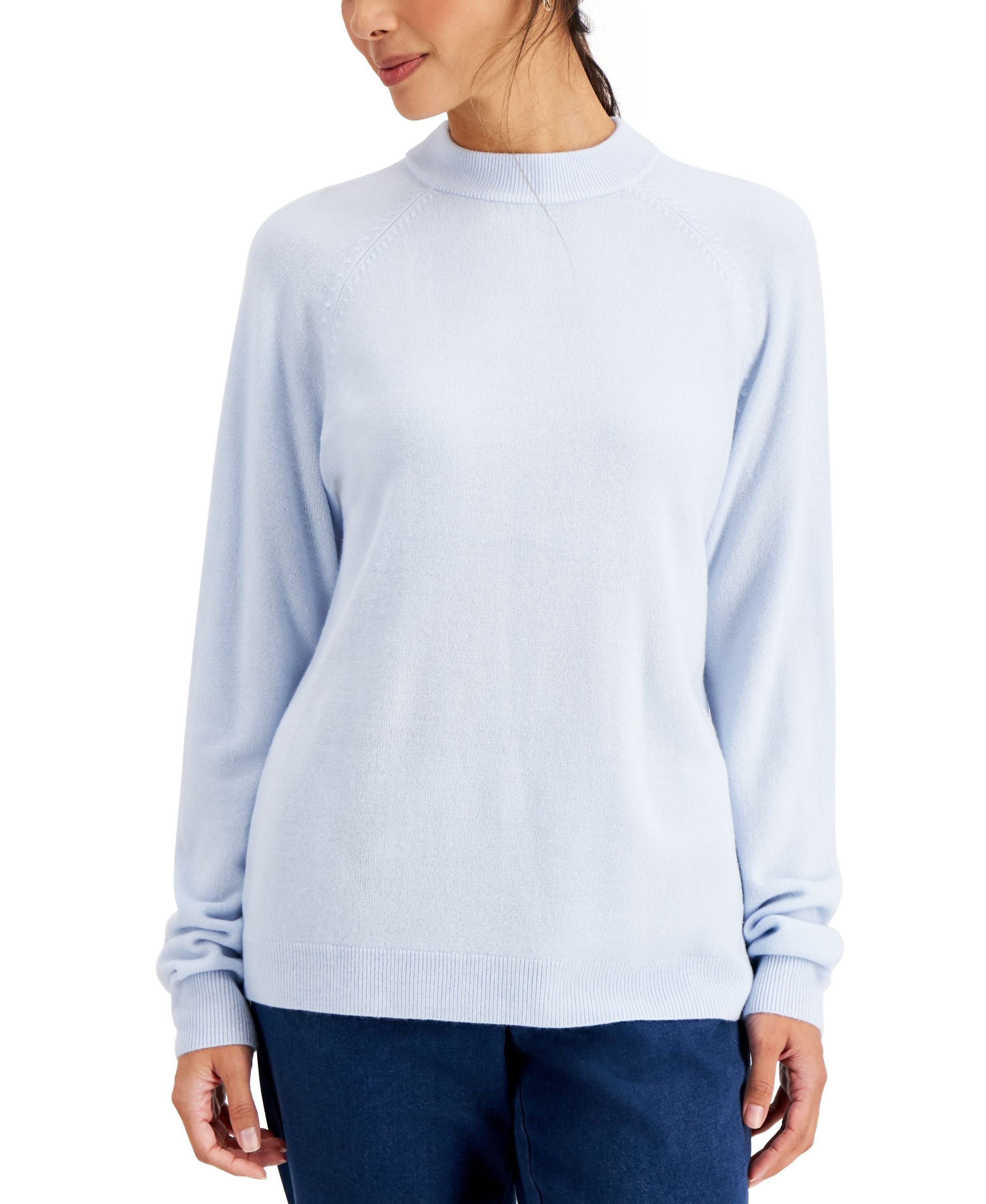 Karen Scott Cotton Luxsoft Mock Neck Sweater