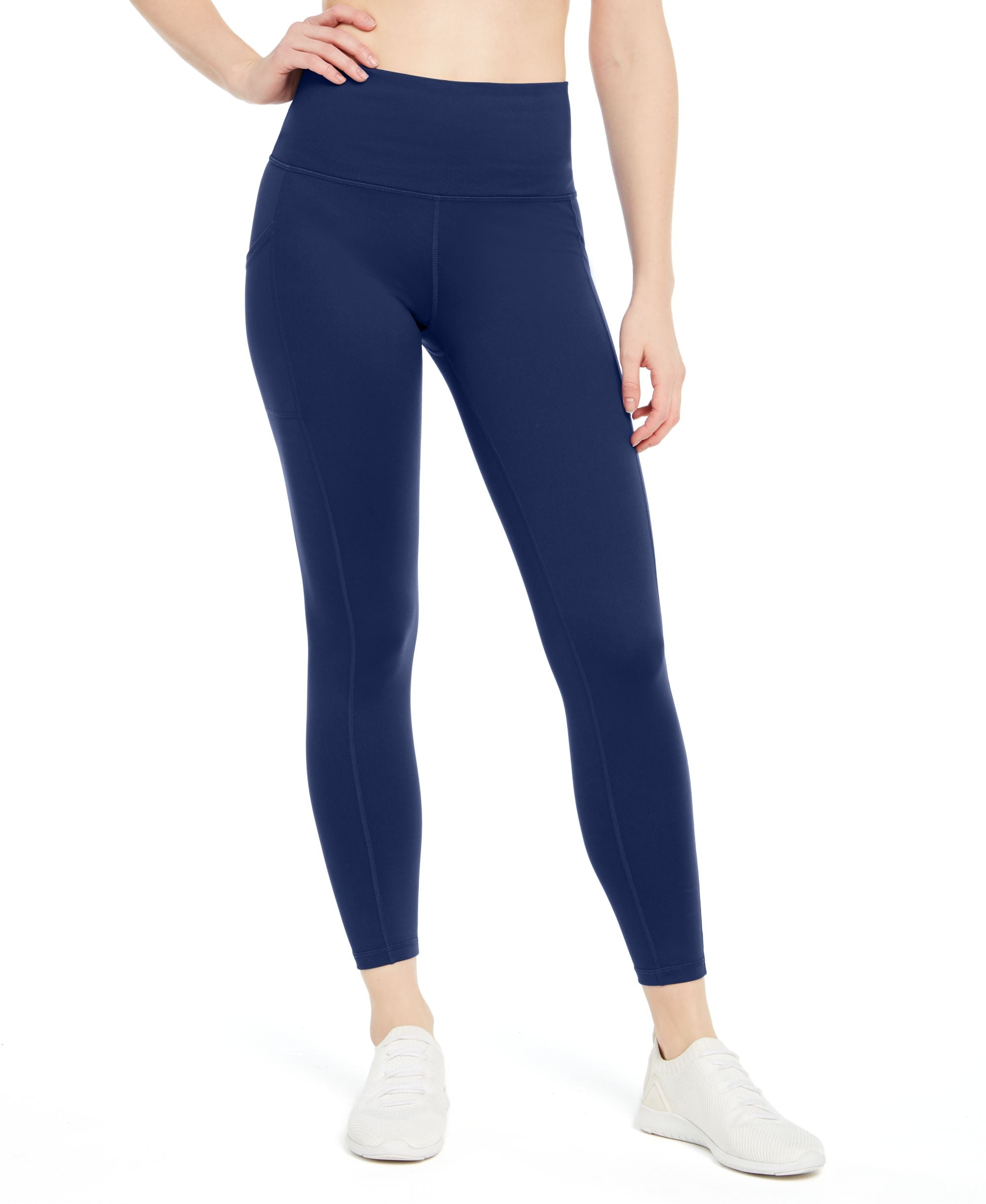 Women's Compression High-Waist Side-Pocket 7/8 Length Leggings, XS-4X
