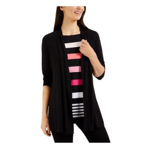 Draped Open-Front Cardigan