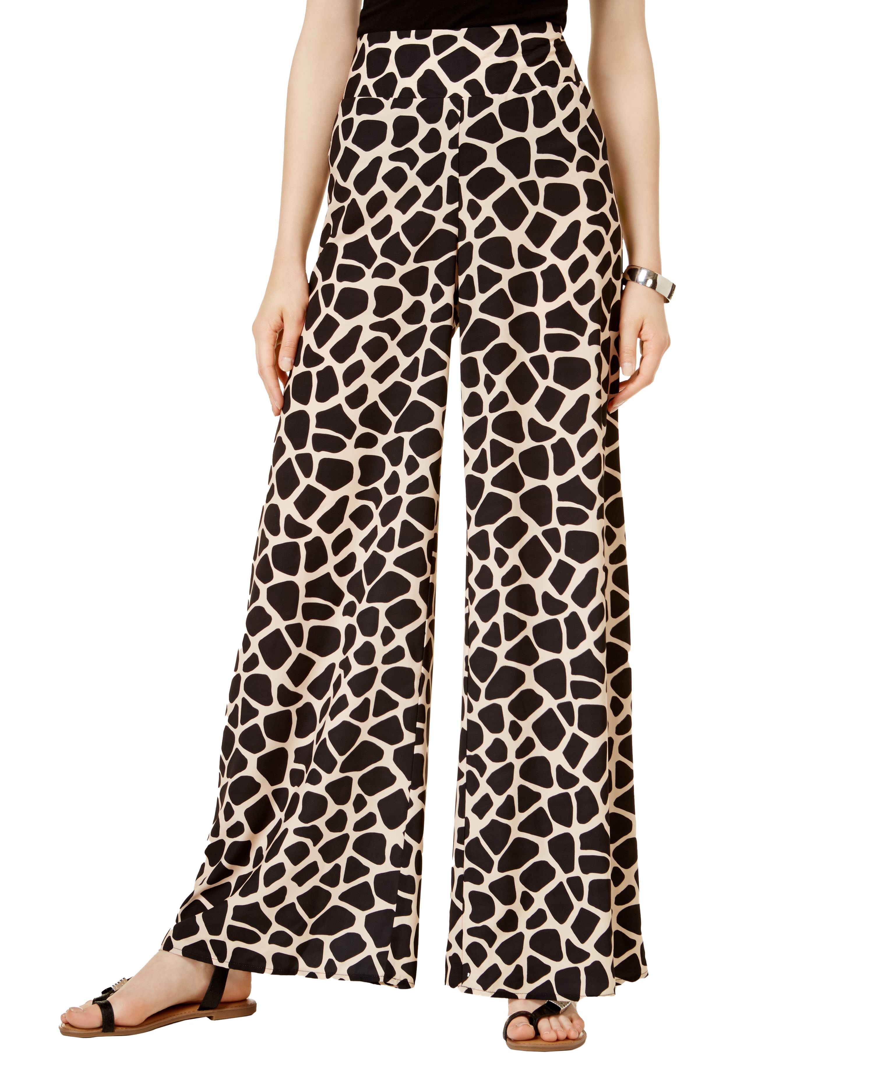 BAR III Giraffe Print Wide Leg Pants