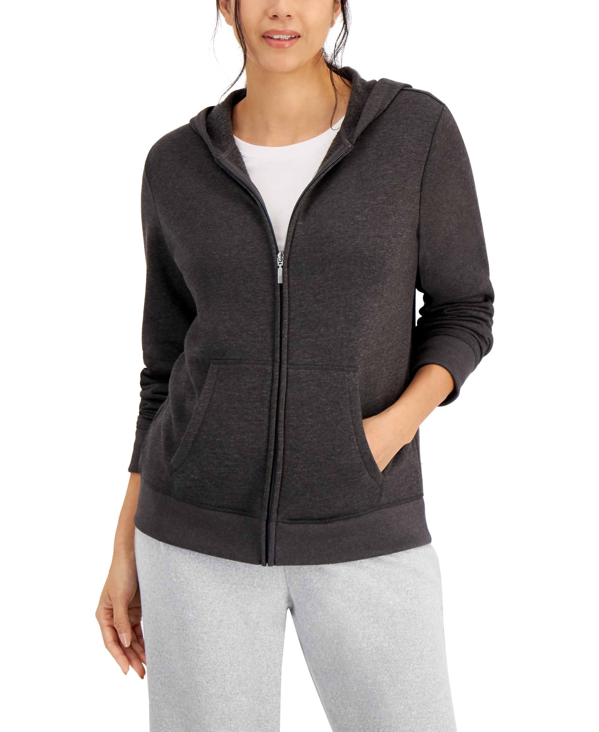Zip-Front Hooded Sweatshirt