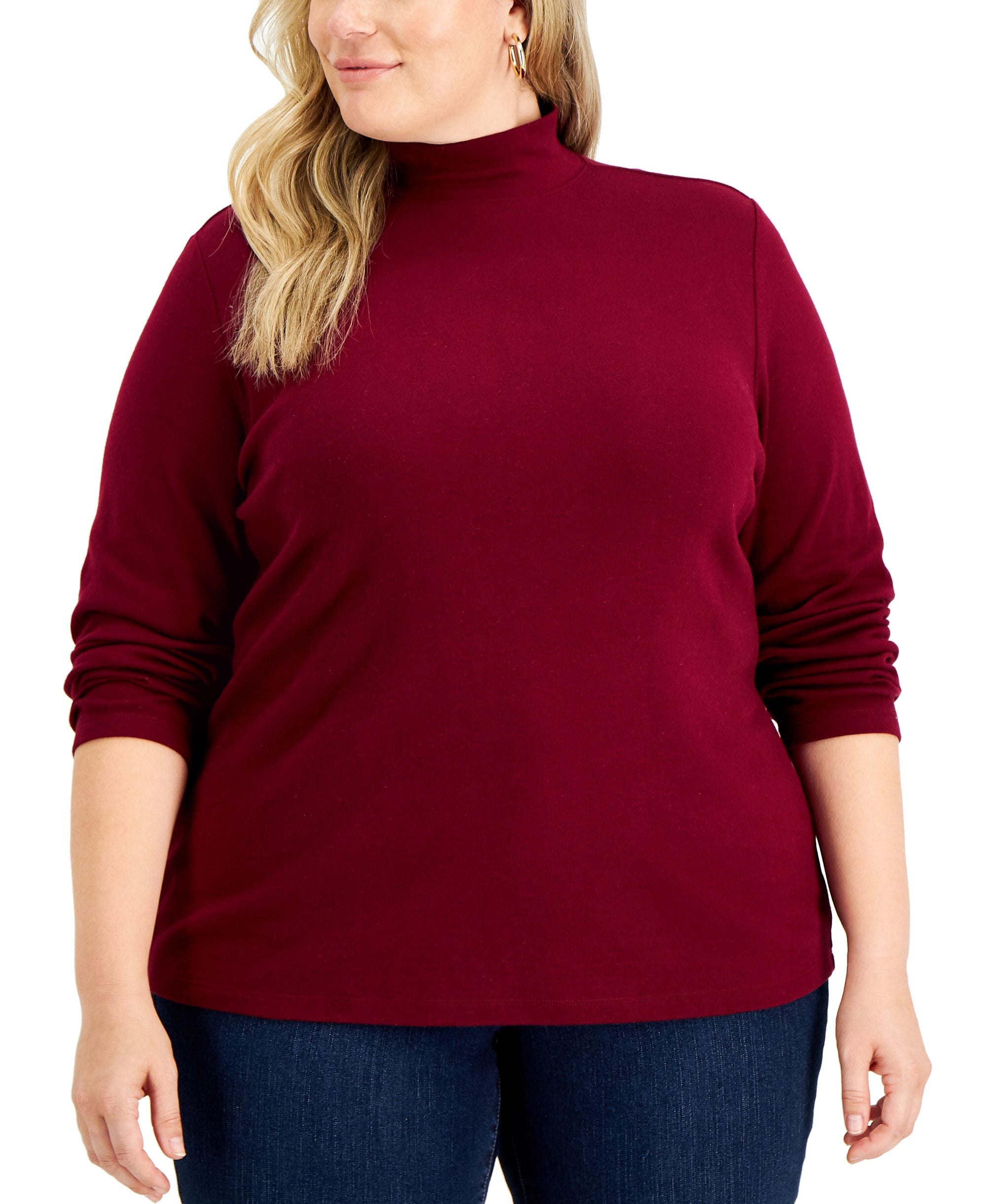 Plus Size Mock-Neck Top