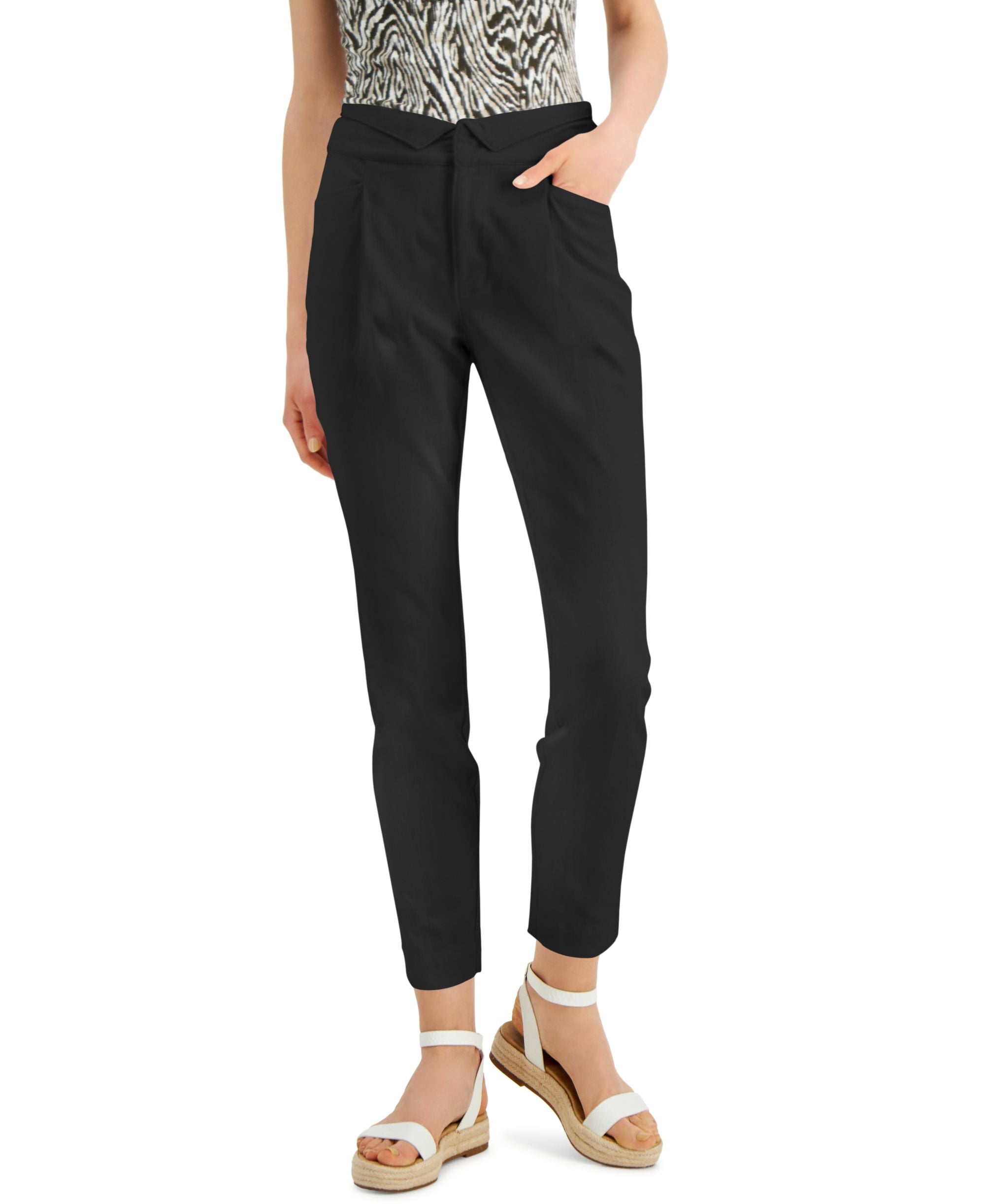 INC International Concepts Folded Waist Tapered Pants