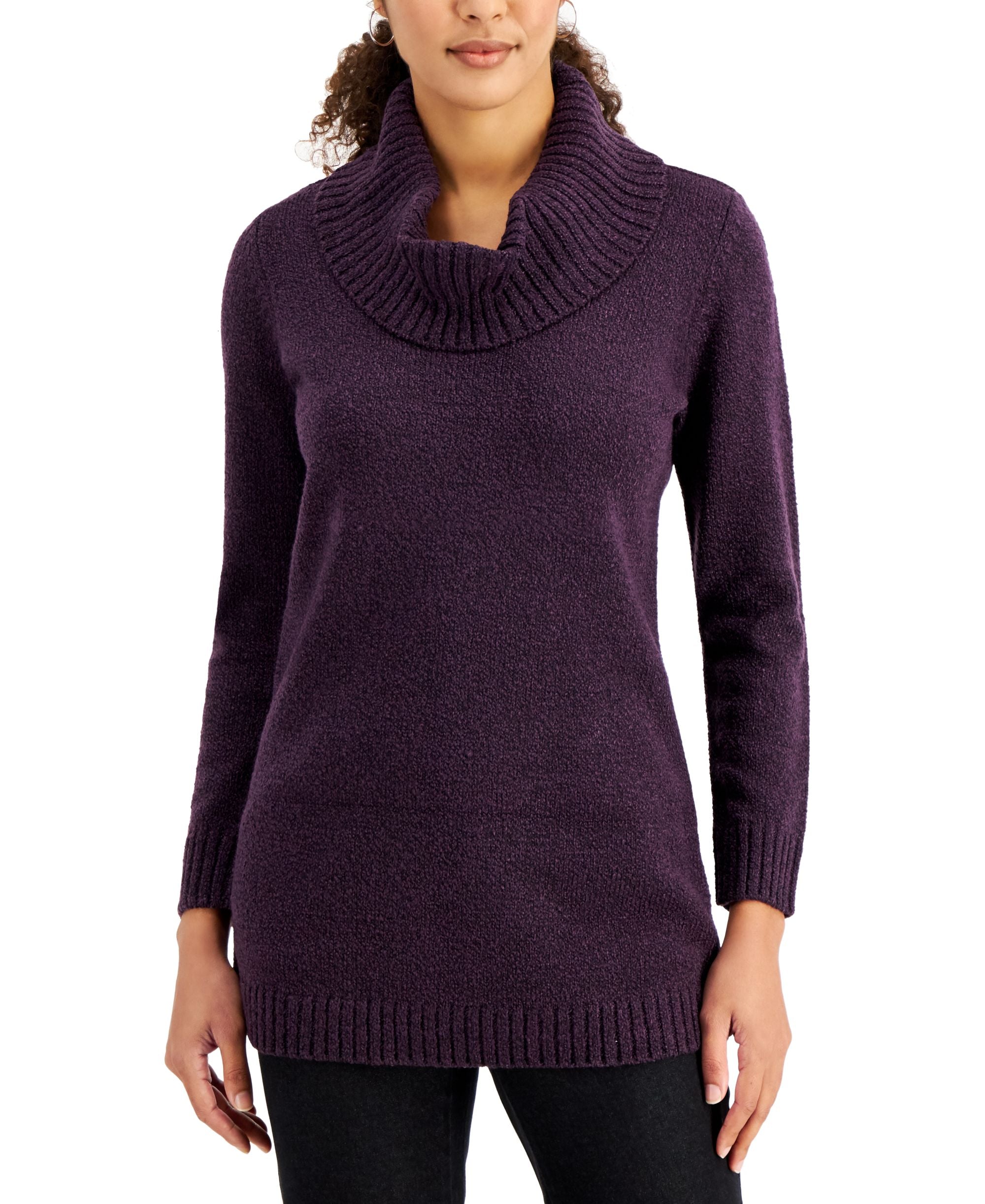 Karen Scott Petite Cowlneck Tunic Sweater