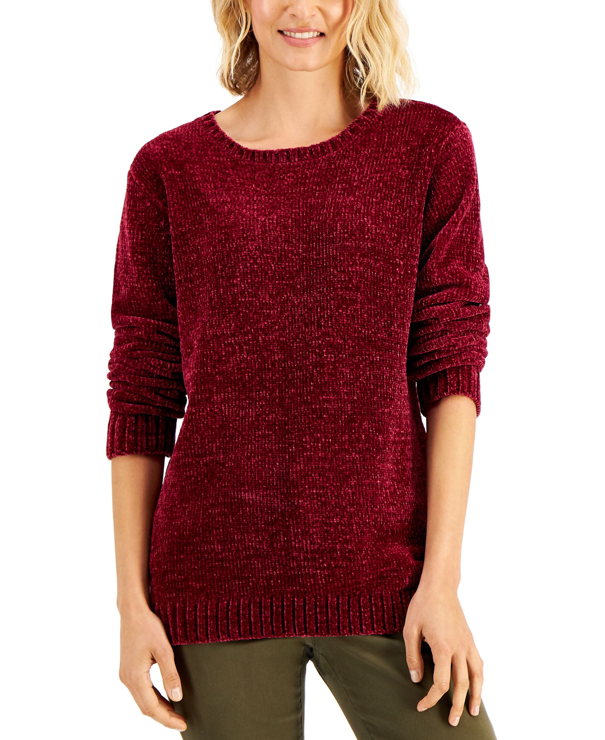 Karen Scott Cotton Chenille Sweater