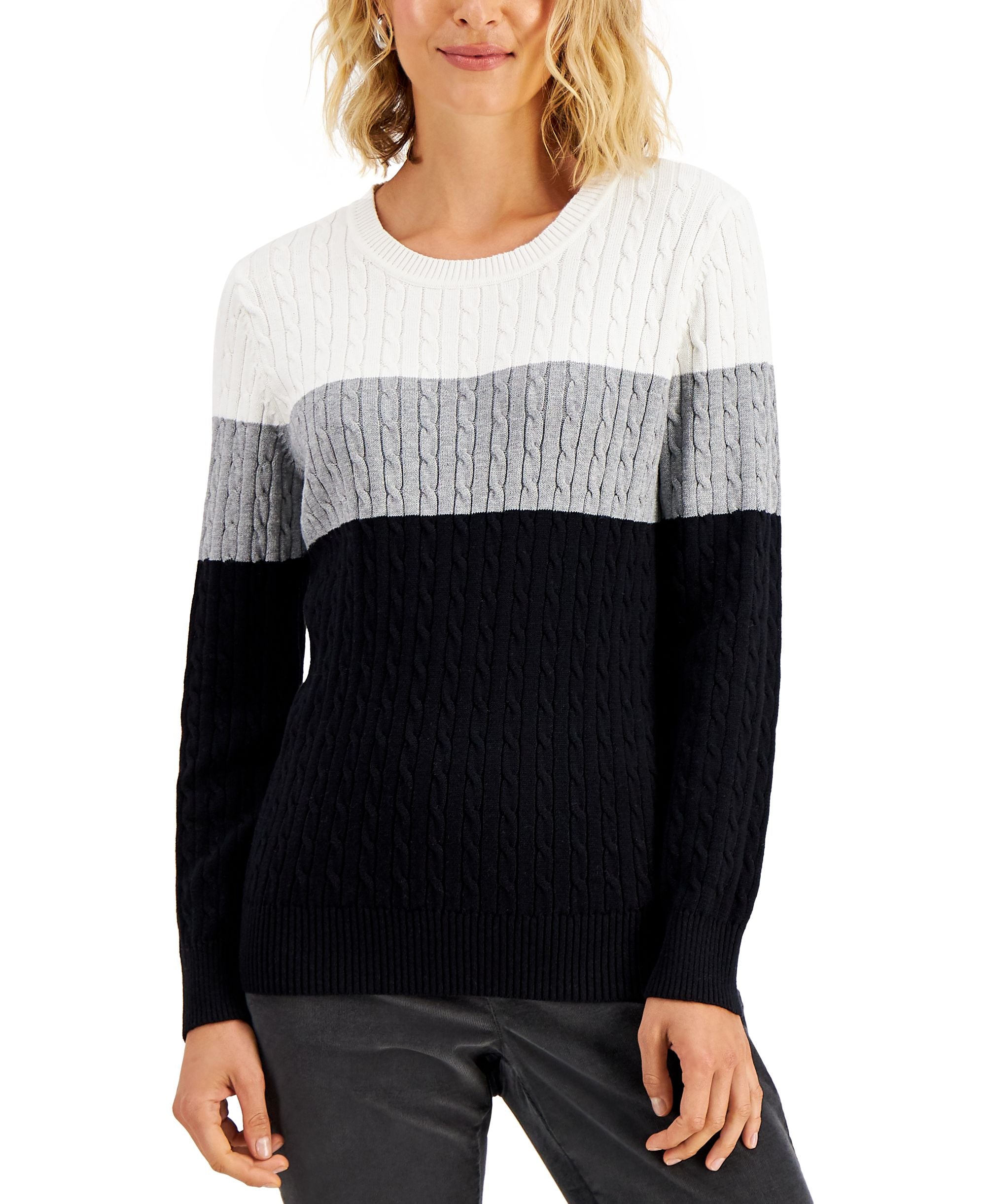 Elena Cotton Colorblocked Sweater