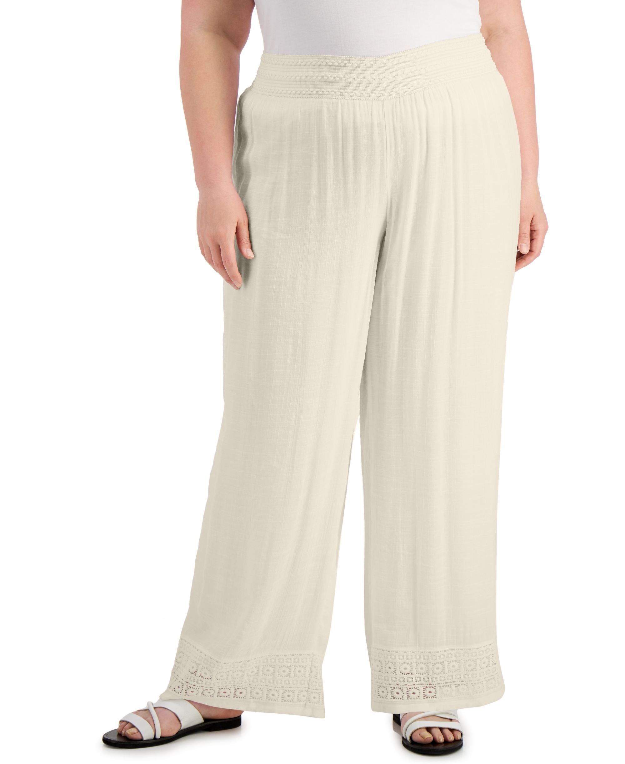 JM Collection Plus Size Gauze Pants