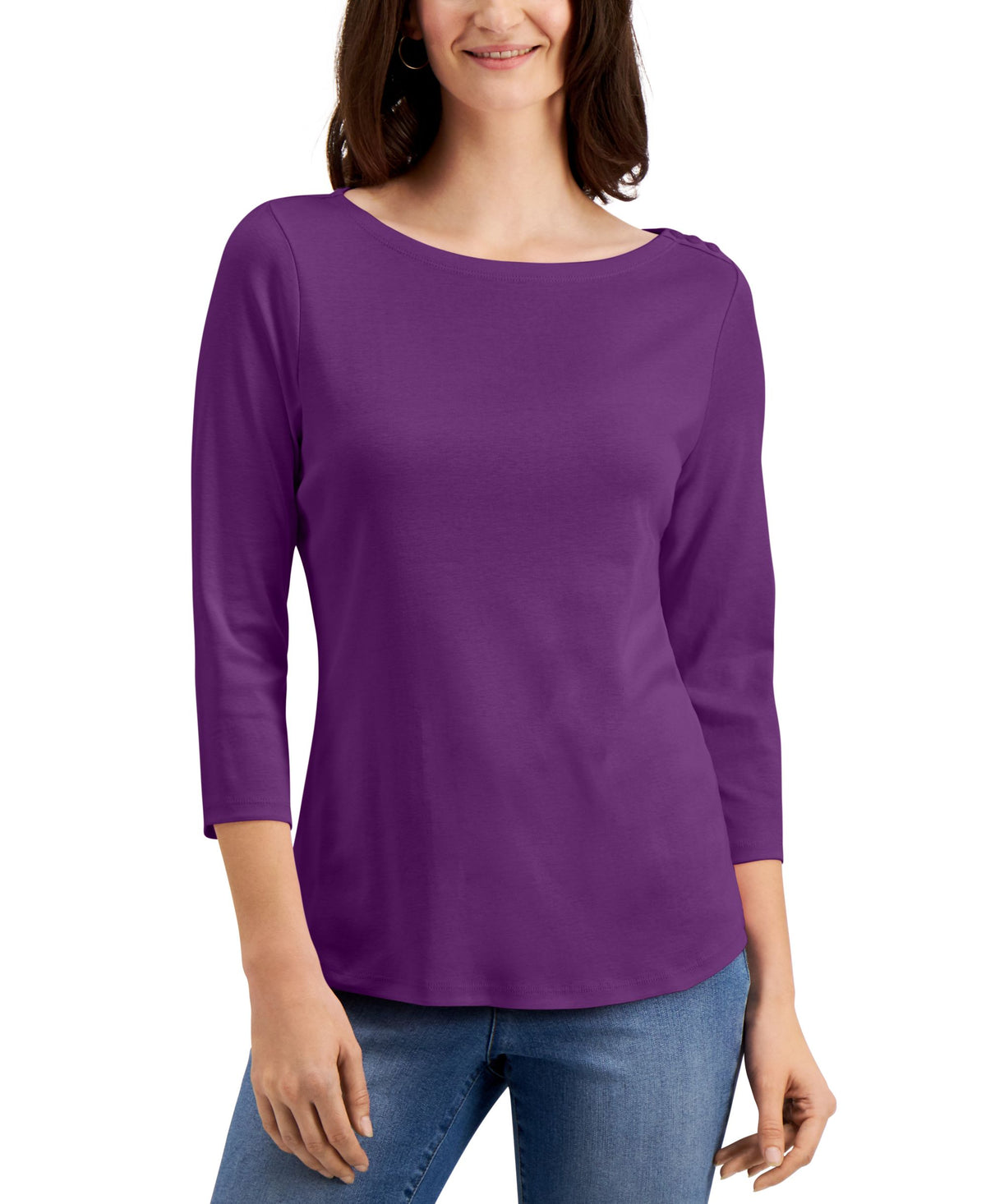 Women's Pima Cotton Boat-Neck Top