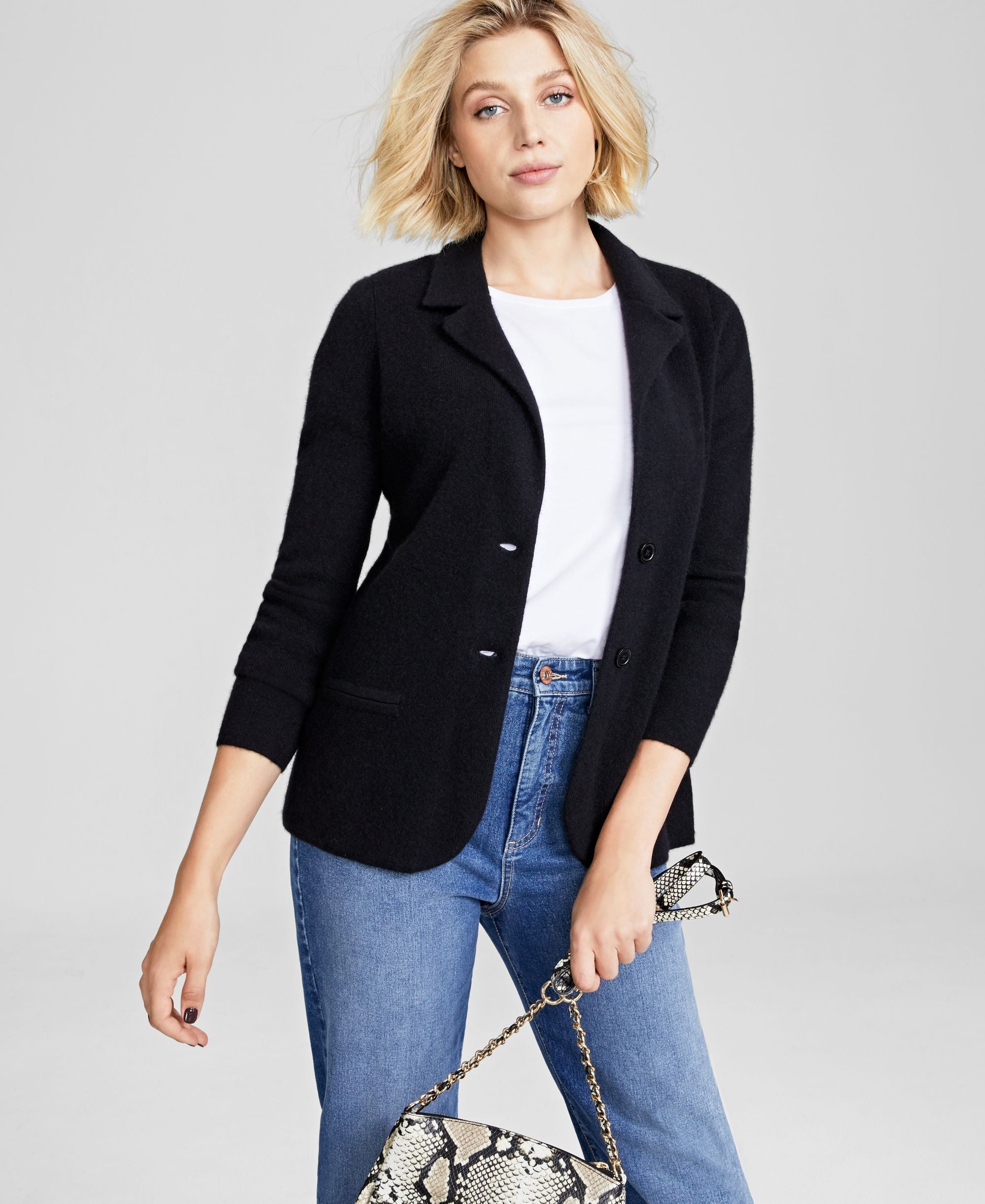 Charter Club Womens Cashmere Blazer
