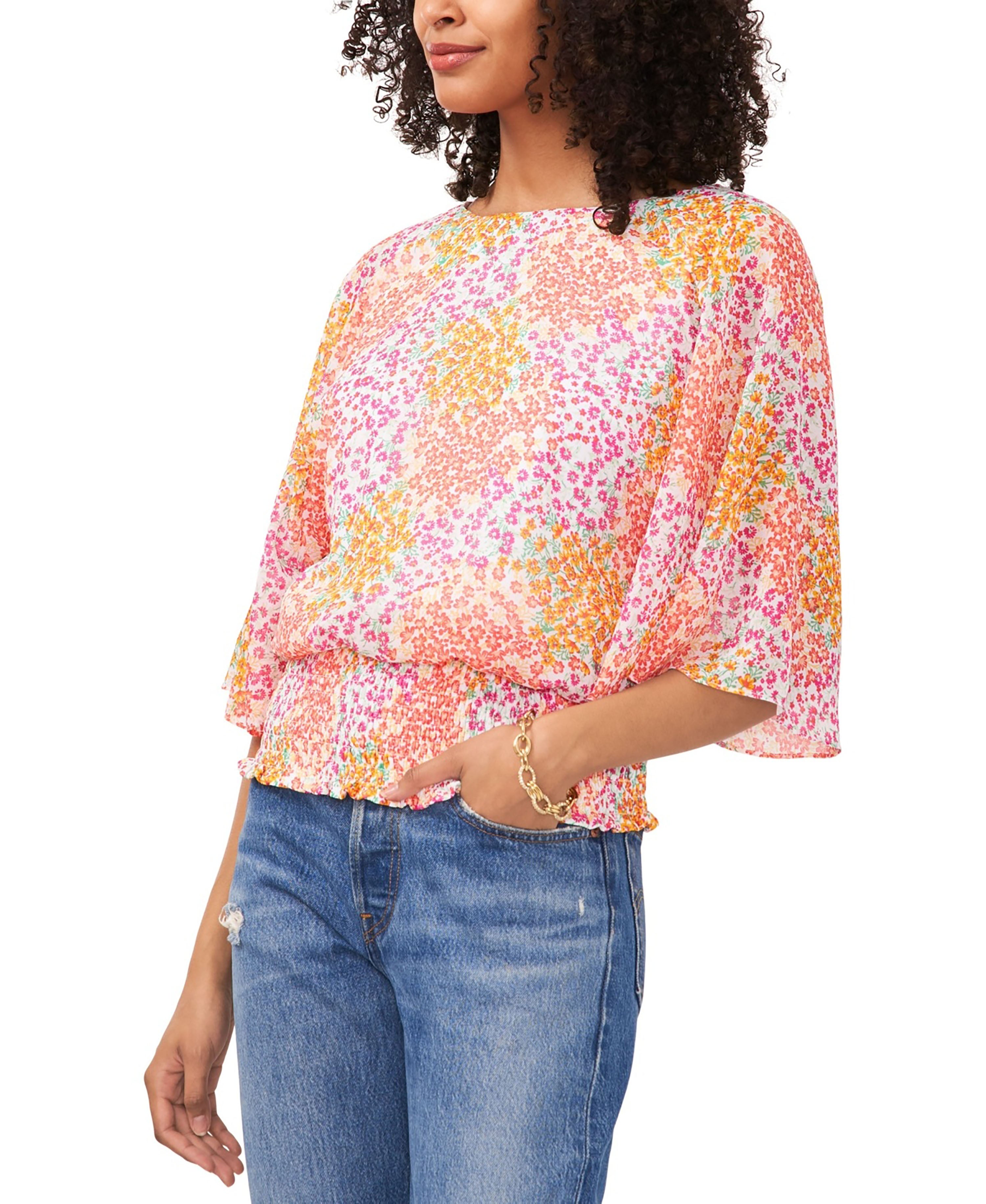 Women's Smocked-Waist Top