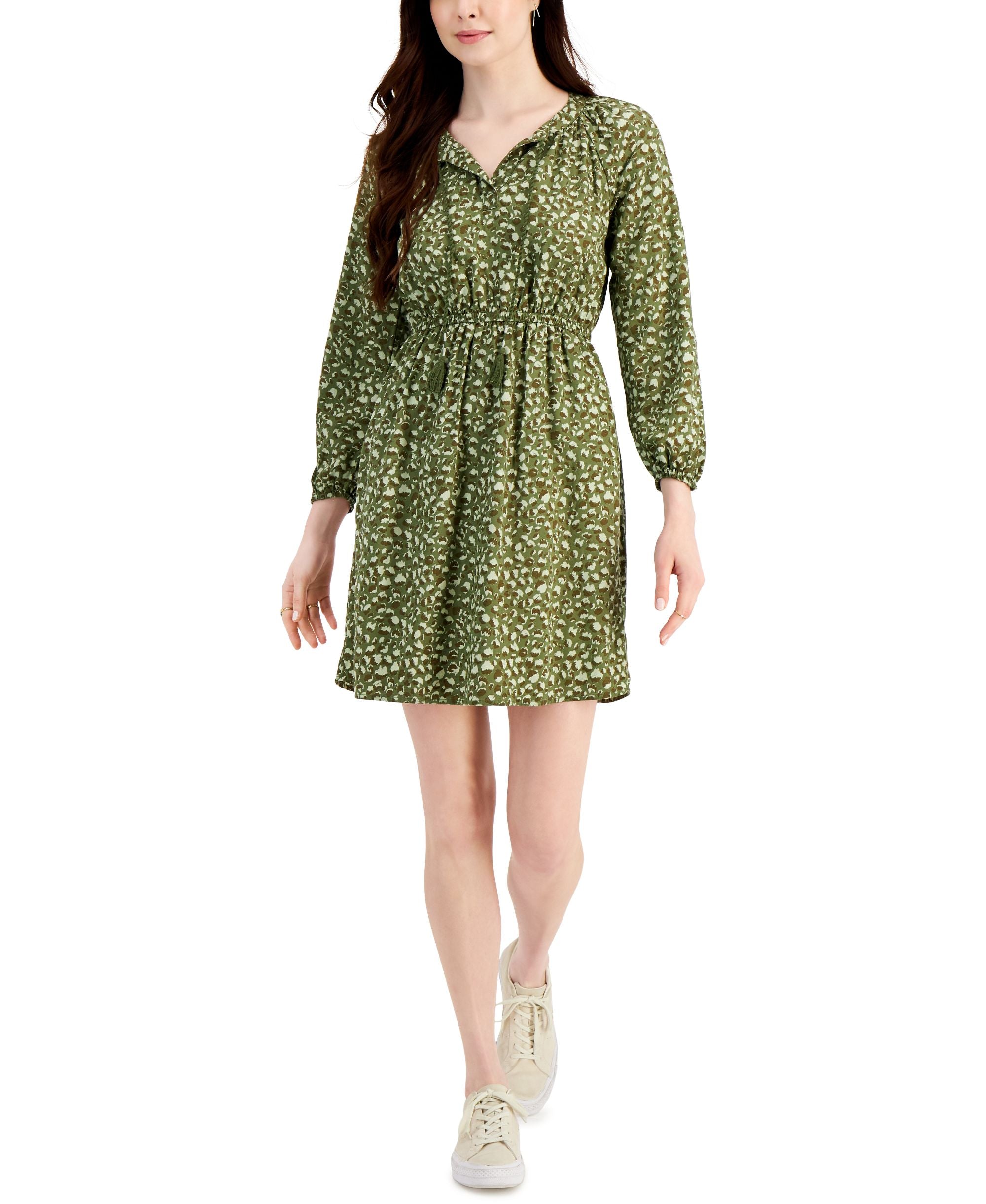 Style & Co Petite Animal Print Shirt Dress
