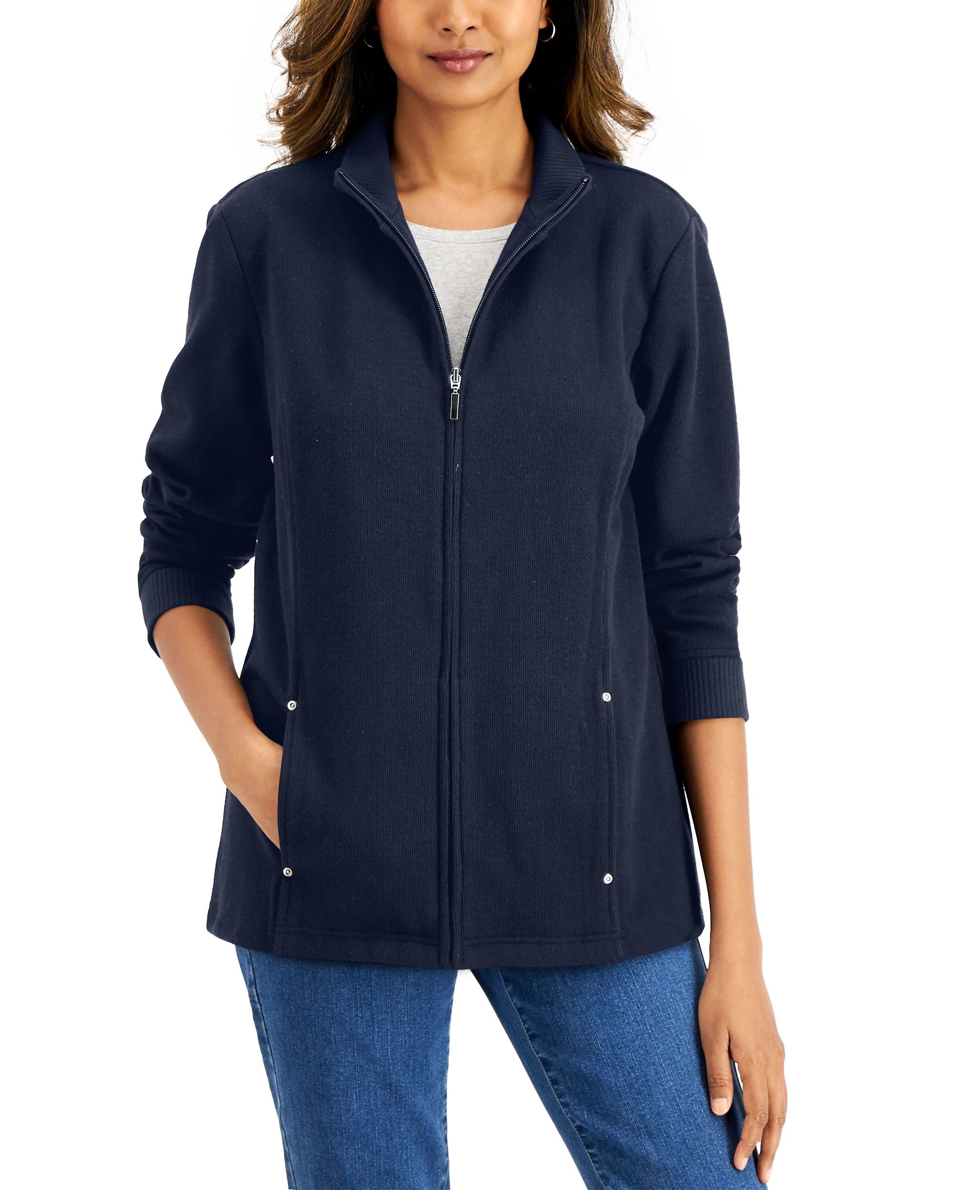Karen Scott Mock Neck Jacket
