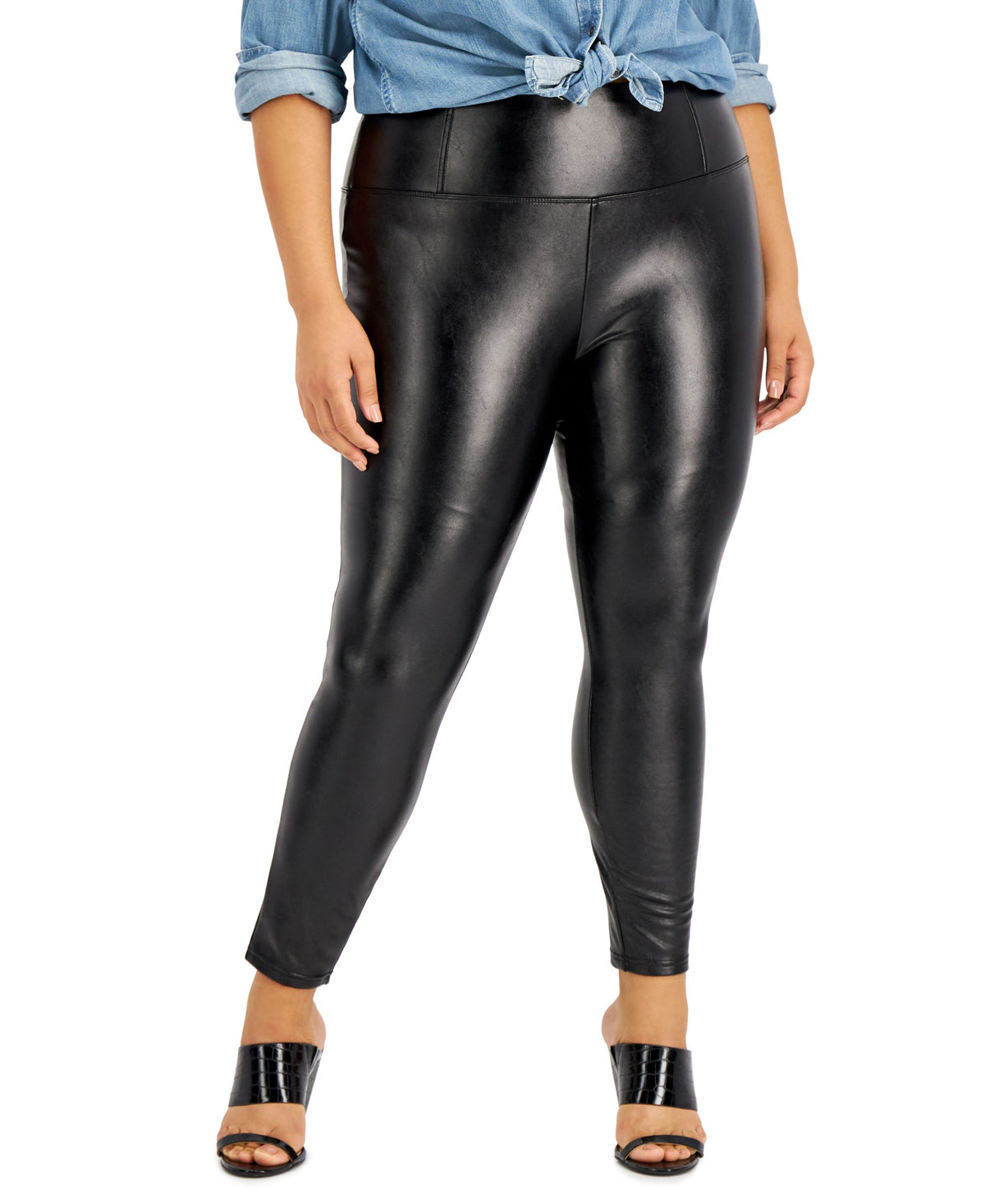 Trendy Plus Size Faux-Leather Leggings