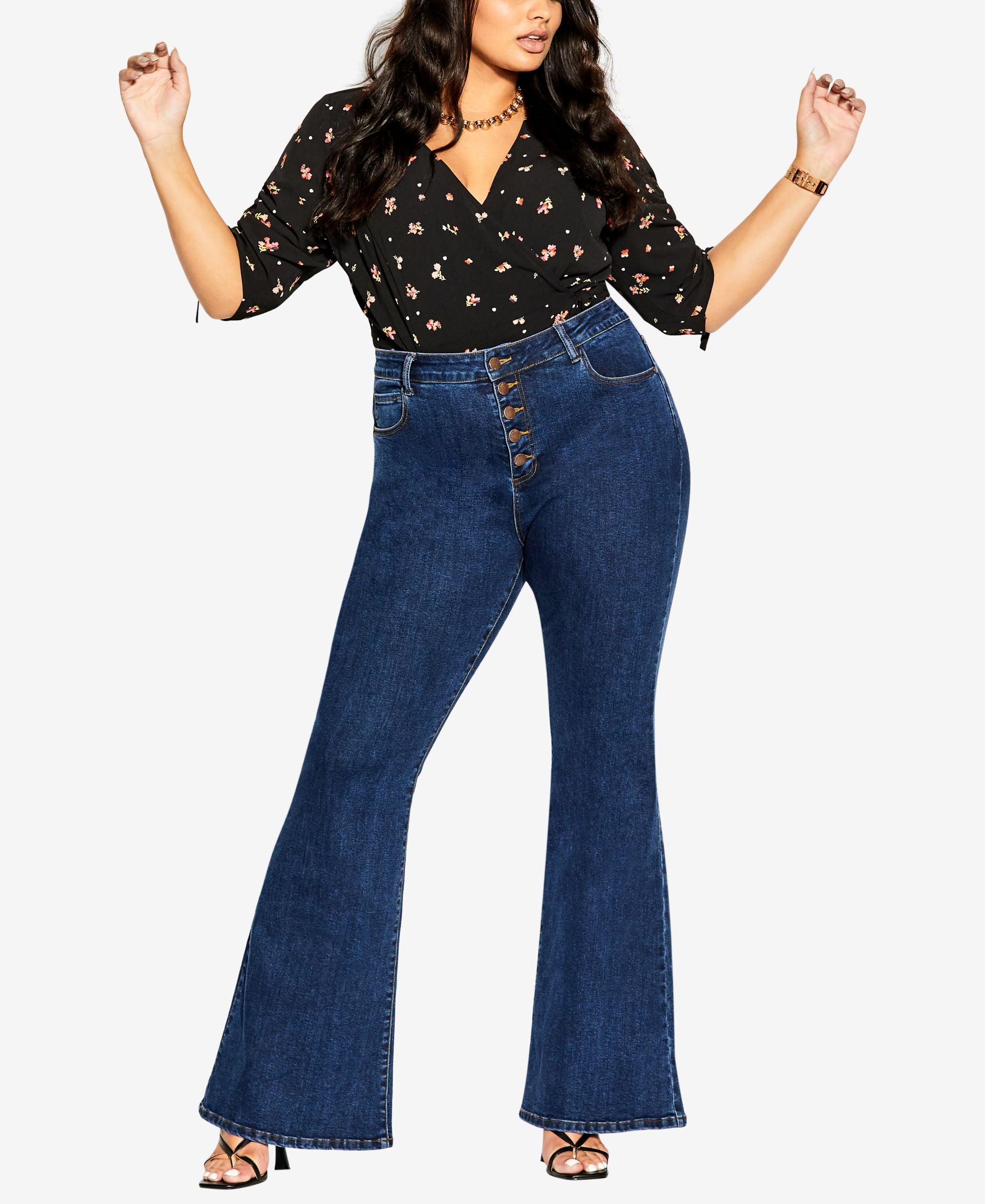 City Chic Trendy Plus Size Harley Flare Jeans