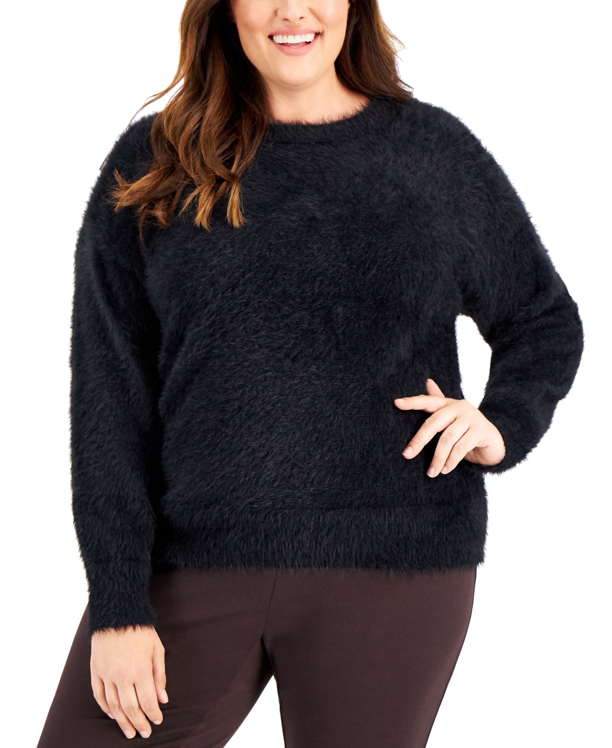 Alfani Plus Size Eyelash Sweater