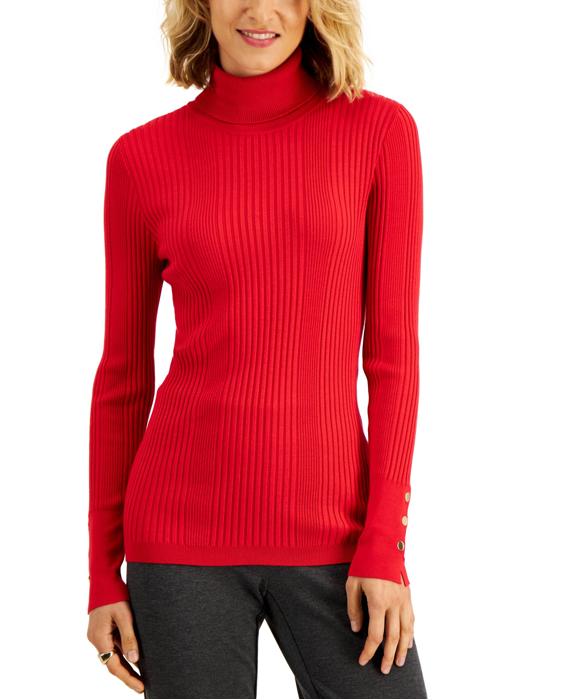 Petite Ribbed Turtleneck Sweater