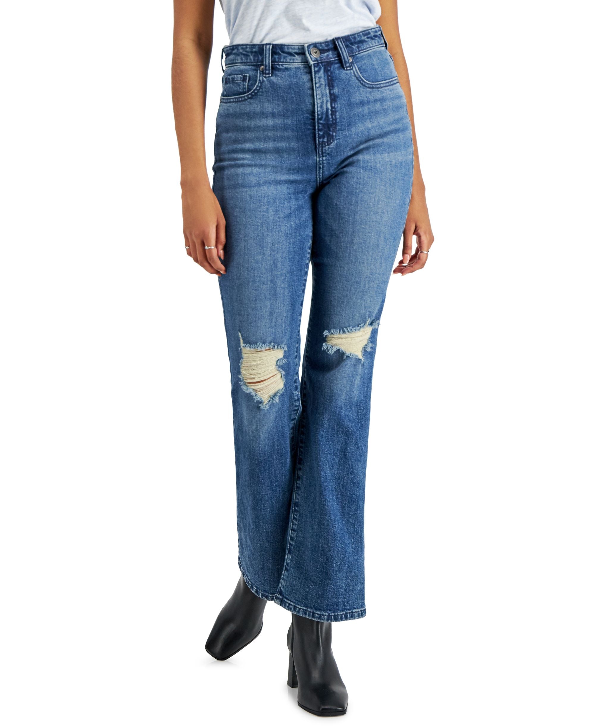 Style & Co Vintage Classic Ripped Bootcut Jeans