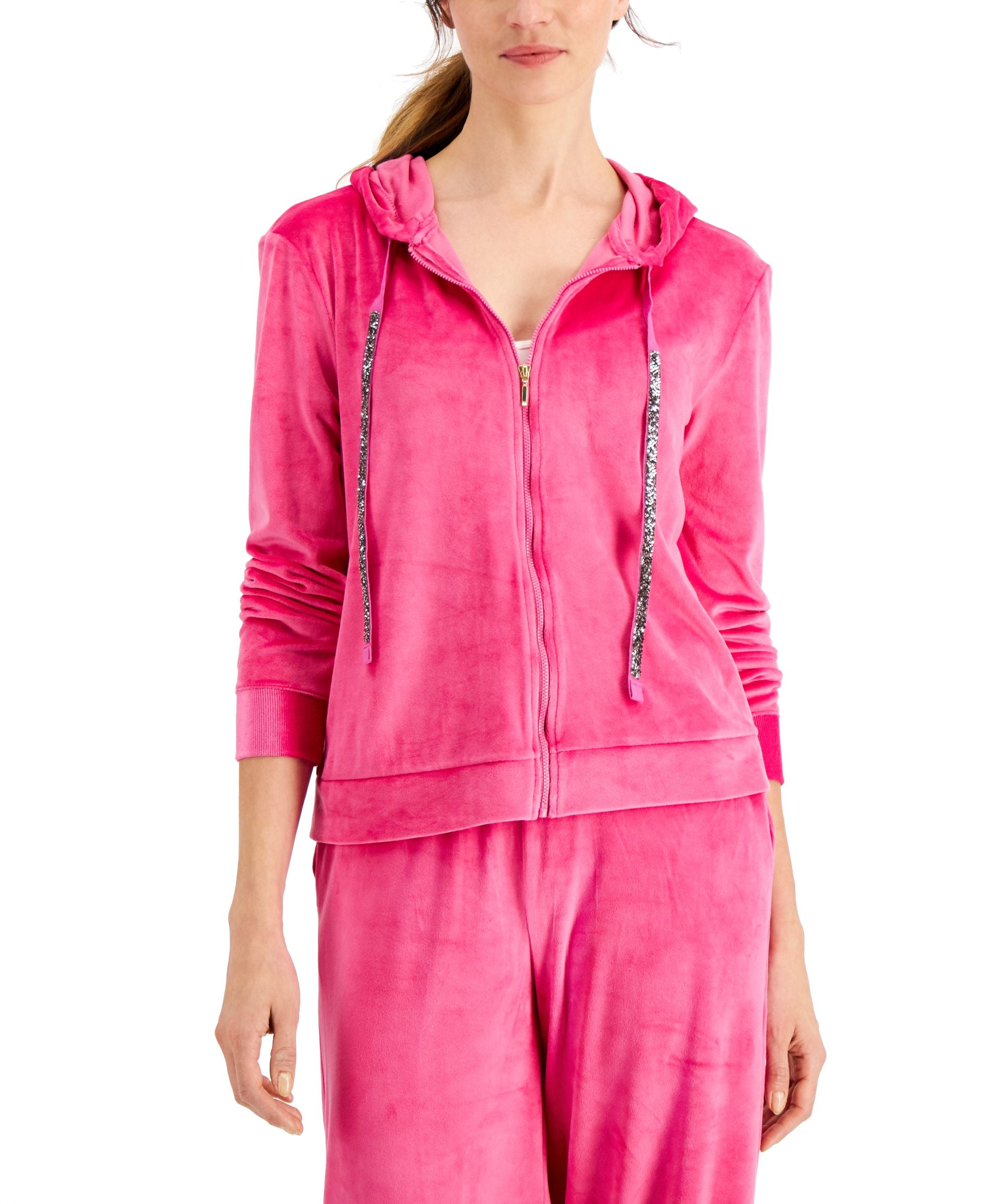 Charter Club Velour Zip Front Hoodie