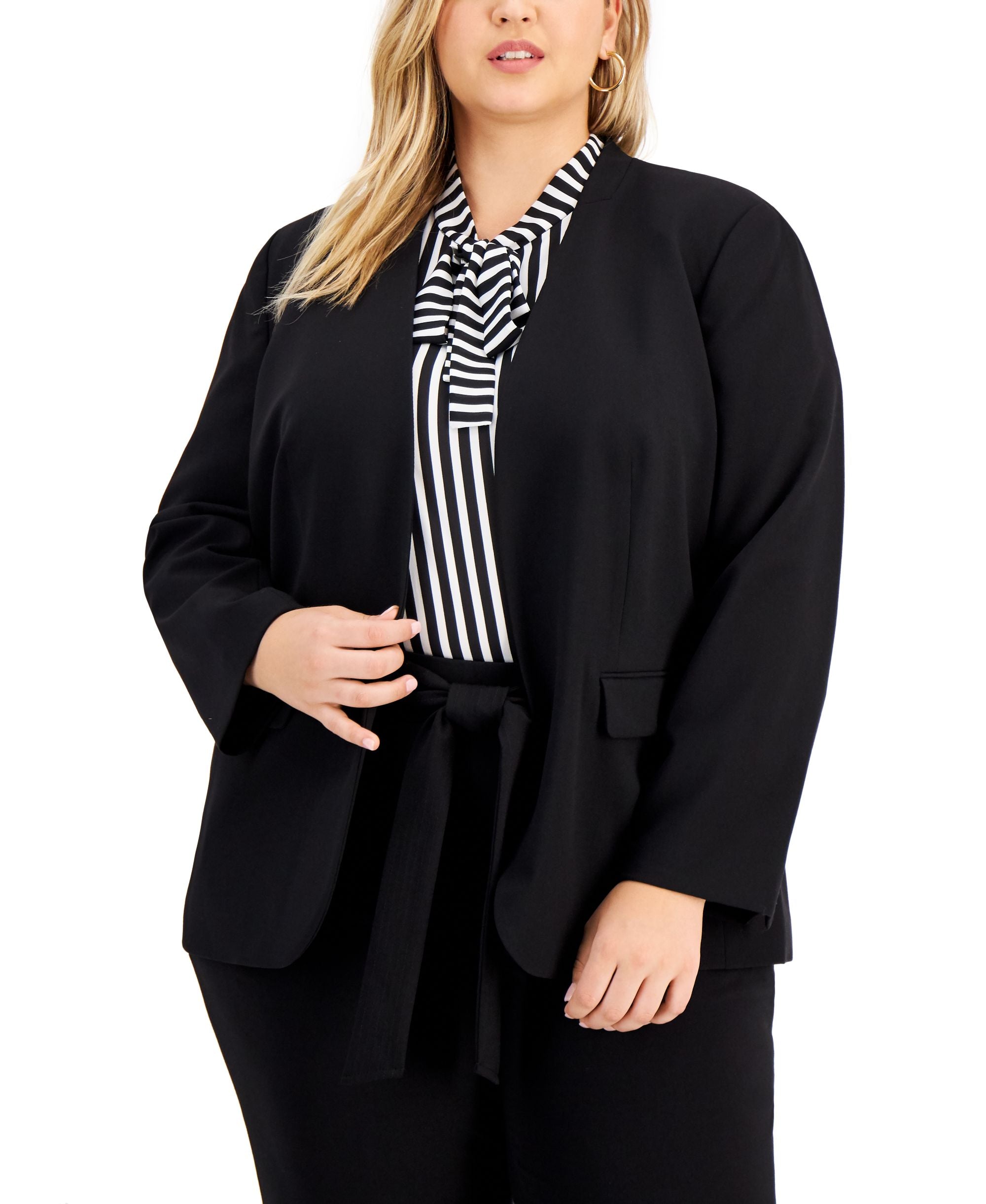 Bar III Trendy Plus Size Open Front Blazer